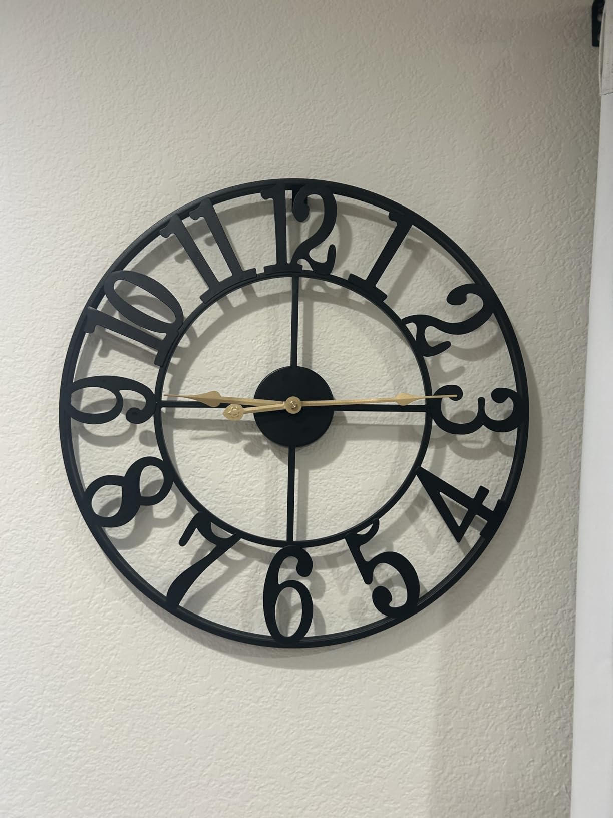 LEIKE 31 Inch Extra Large Wall Clock, Retro Decorative Oversized Silent Little Ticking Battery Operated, Black Metal Arabic Numerals Wall Clocks for Living Room, Office, Entrance Farmhouse Decor customer photo 1