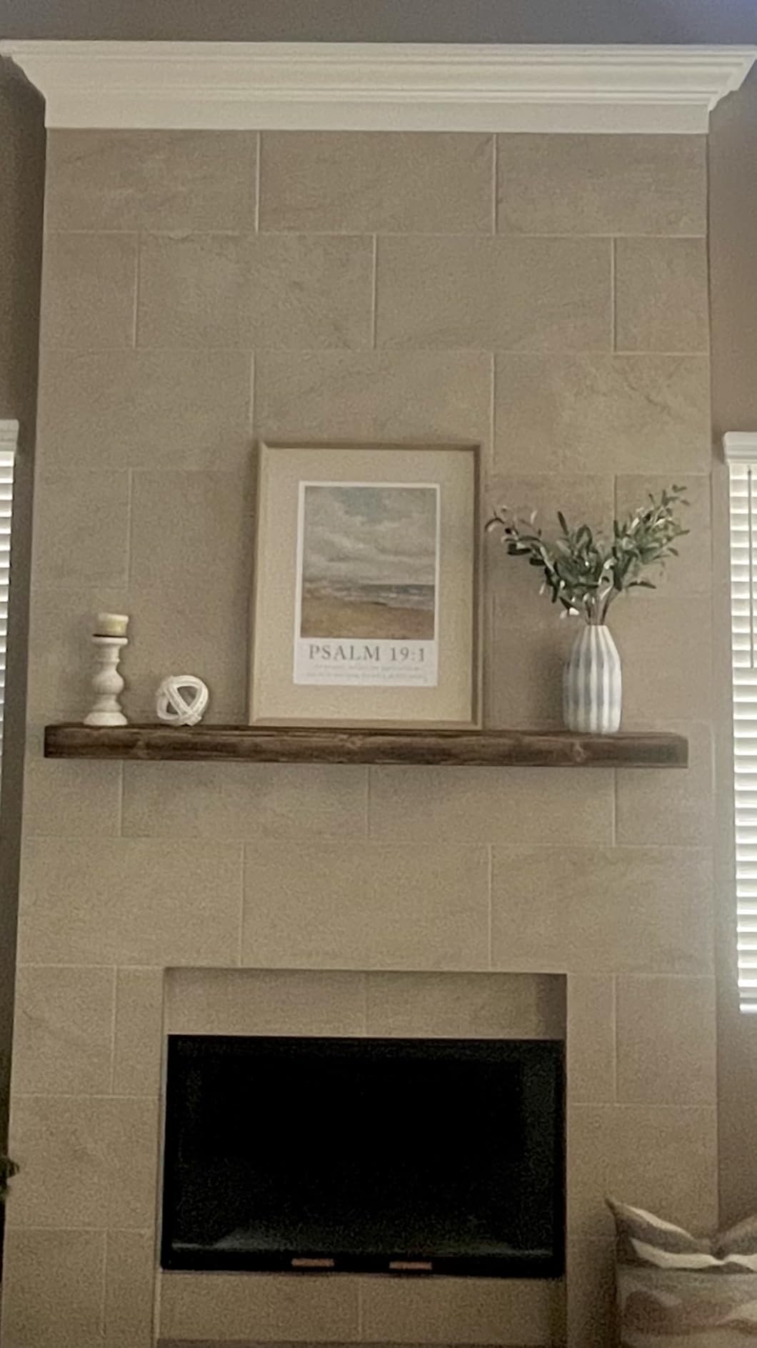 Eshoma Fireplace Mantel, 72 Inch Handcrafted Wood Mantles for Over Fireplace, Wall Mounted Fireplace Mantel Shelf, Floating Mantel Shelf for Living Room Decor, Walnut customer photo 2