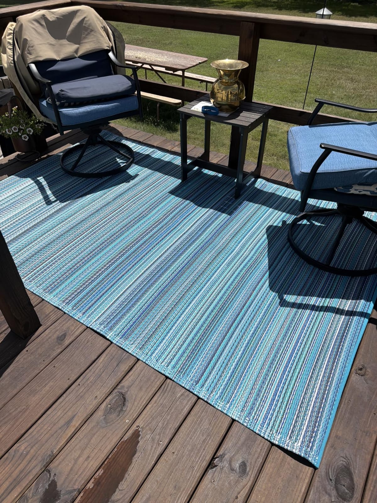 Fab Habitat Bursa Kilim Outdoor Rug 3x5 ft, Recycled Plastic Waterproof Area Rug, Eco-Friendly Indoor Outdoor Rug for Patio Deck Porch Balcony, Multicolor customer photo 1