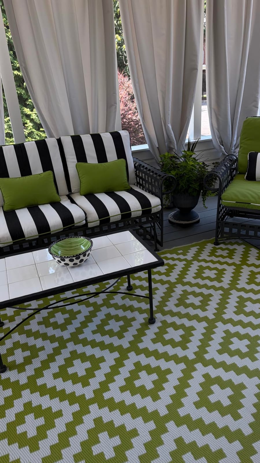 Fab Habitat Bursa Kilim Outdoor Rug 3x5 ft, Recycled Plastic Waterproof Area Rug, Eco-Friendly Indoor Outdoor Rug for Patio Deck Porch Balcony, Multicolor customer photo 2