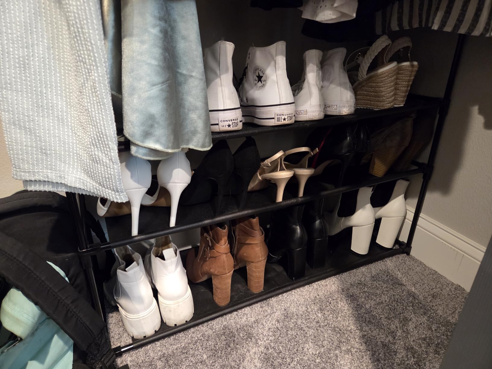VTRIN 10 Tier Shoe Rack Tall Large Capacity Wide Shoe Organizer with Two Hooks Sturdy Metal Shoe Shelf for Entryway, Closet, Bedroom customer photo 1