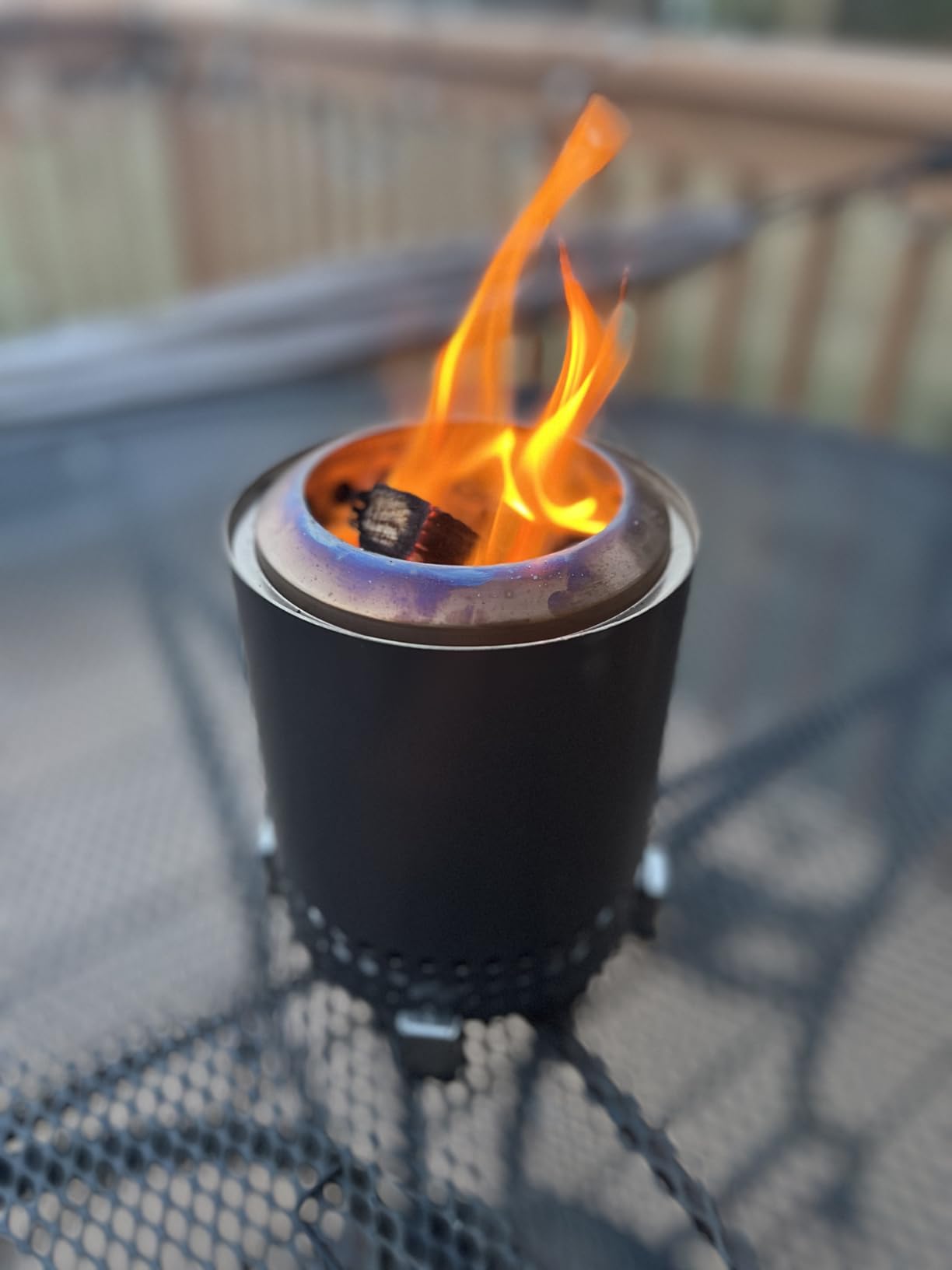 Mesa, 5.1 Inch Tabletop Fire Pit with Stand - Smokeless, Stainless Steel Fire Pit for Camping, Outdoor & Patio - Wood Burning or Pellet Fueled Portable Bonfire, 1.4lbs, Gunmetal customer photo 1