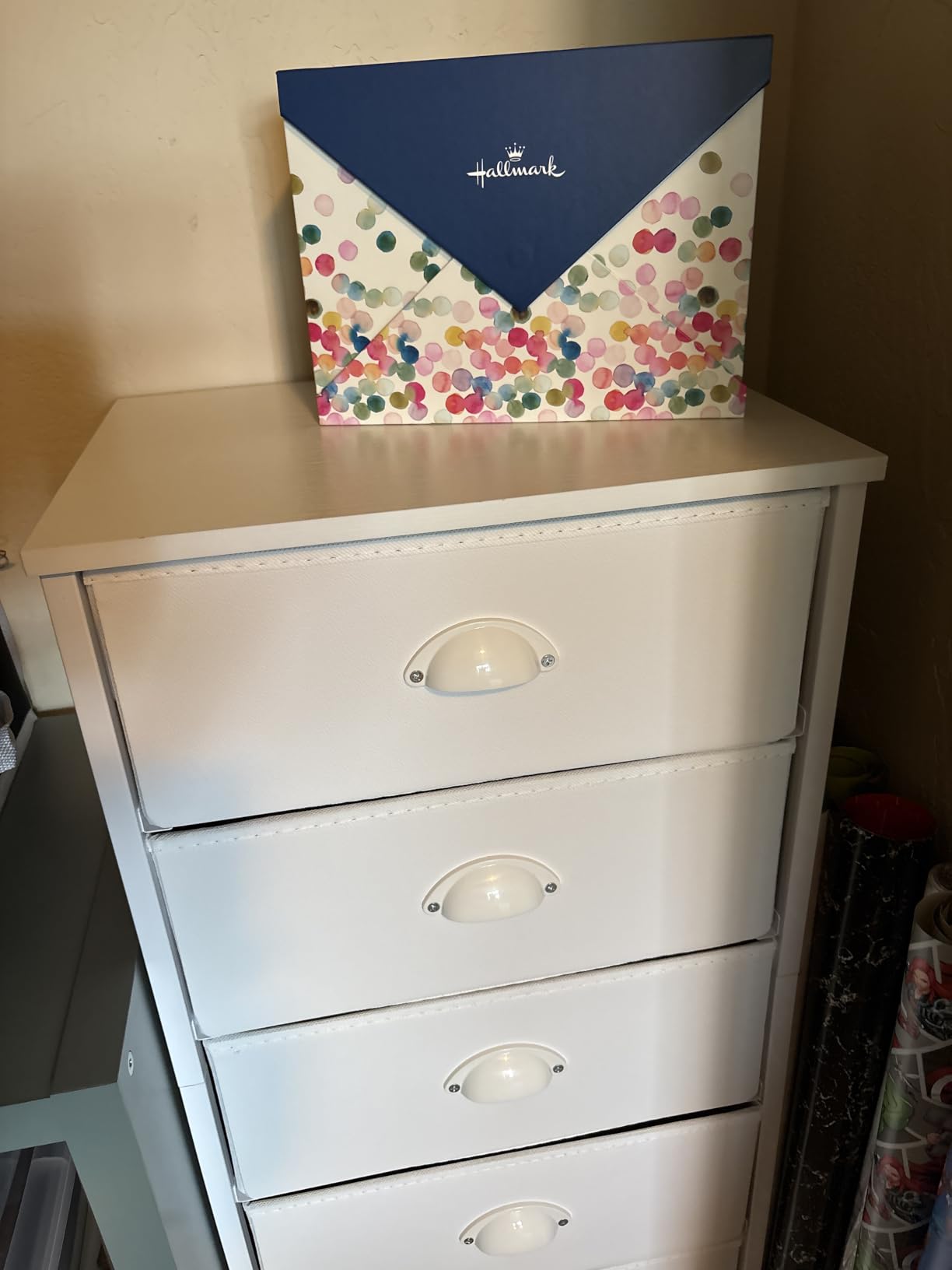 Furnulem White Dresser for Bedroom, 6 Fabric Drawers Chest of Drawers, Tall Skinny customer photo 2