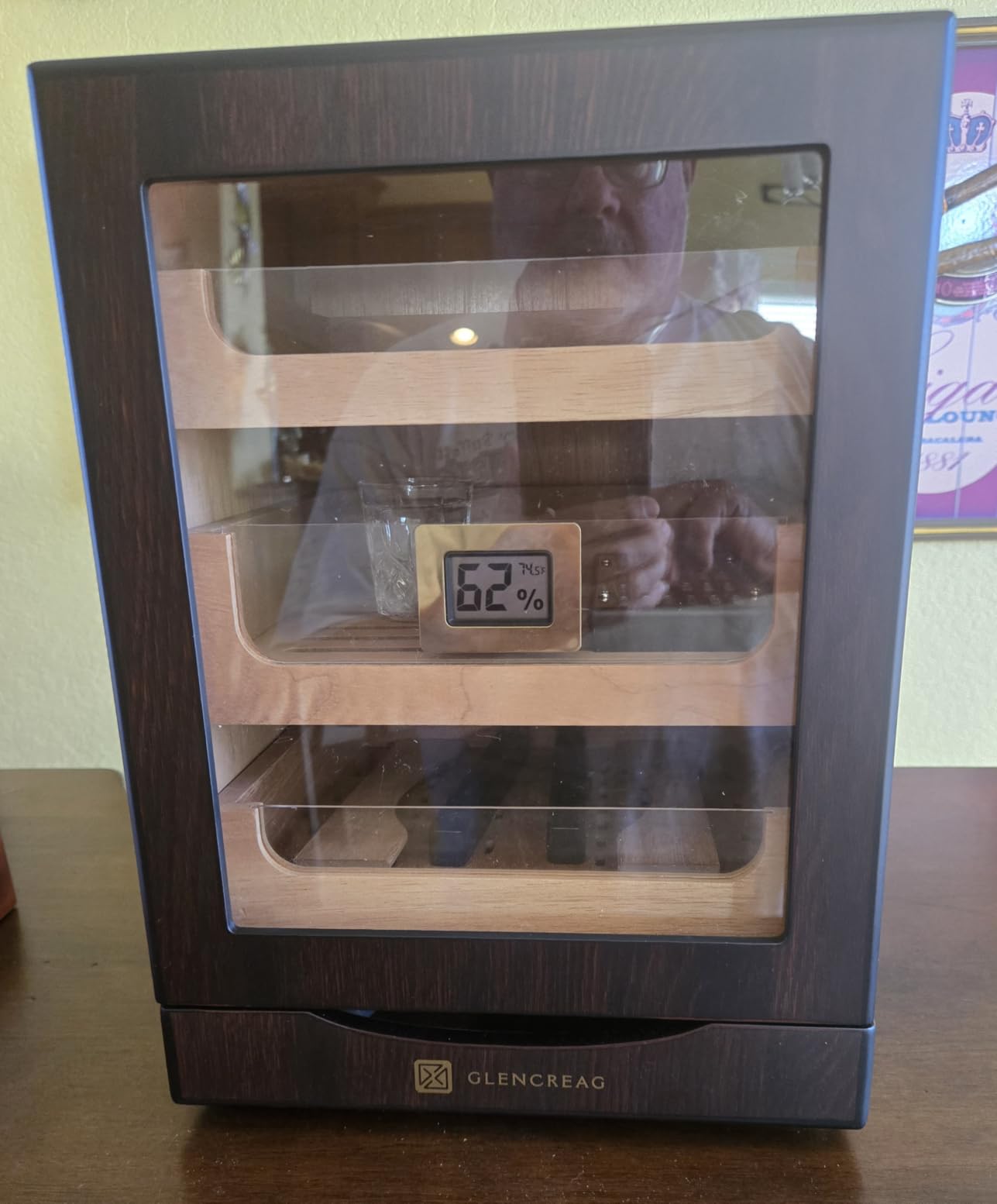 Cigar Humidor Cabinet for 150 Cigars, Spanish Cedar Lining, Digital Hygrometer, 3 Drawers customer photo 1