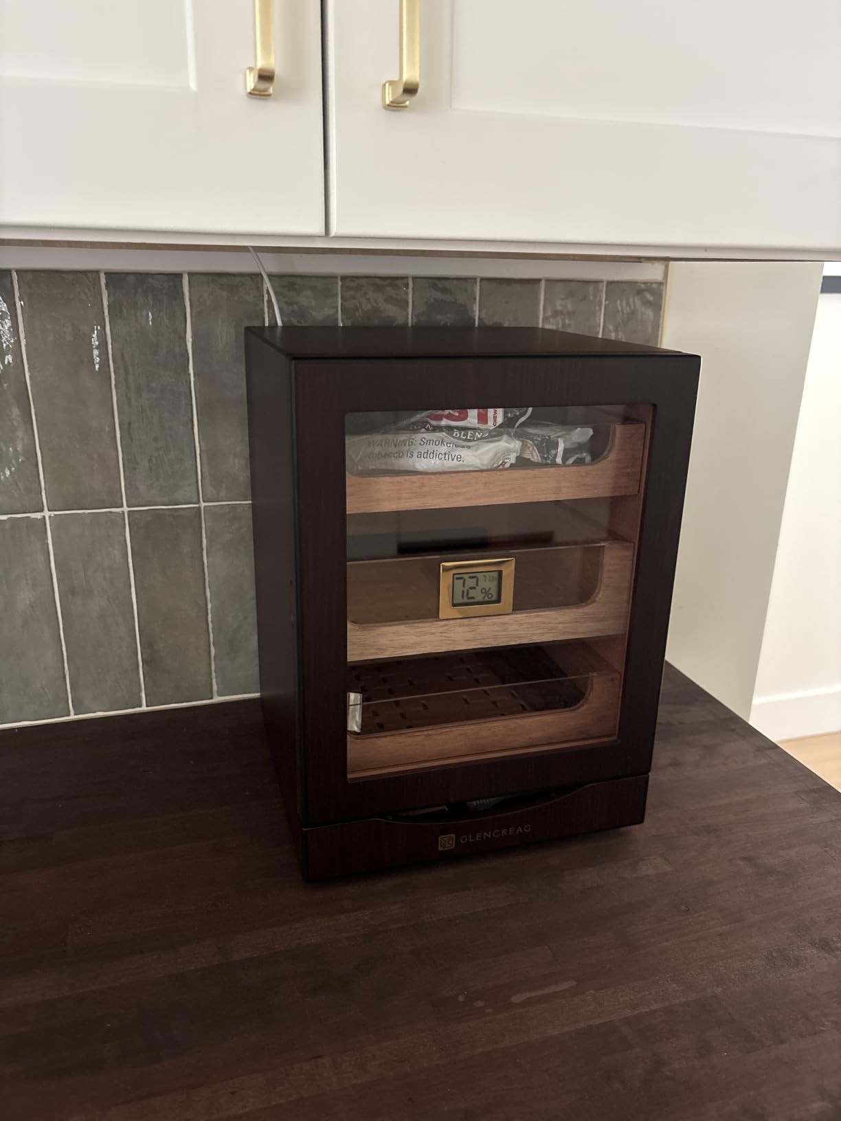 Cigar Humidor Cabinet for 150 Cigars, Spanish Cedar Lining, Digital Hygrometer, 3 Drawers customer photo 2