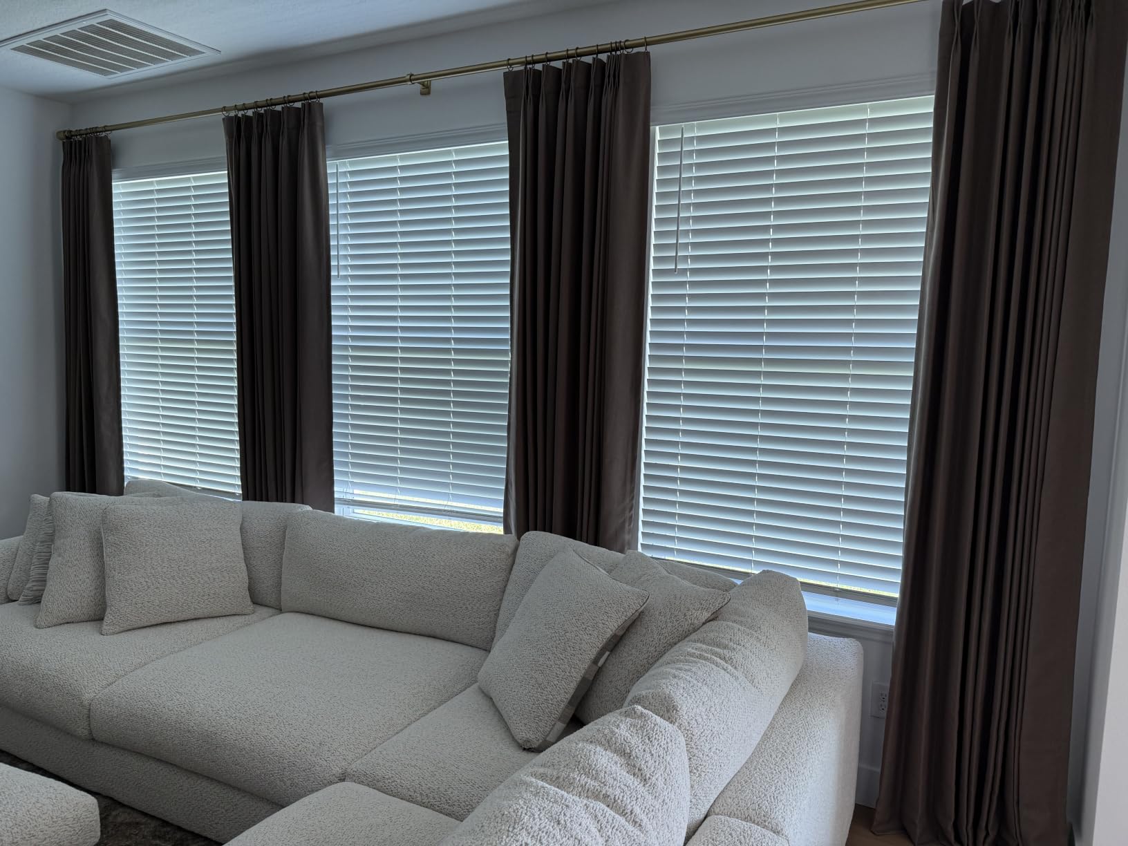 Vision Home Natural Pinch Pleated Full Blackout Curtains Linen Blended Room Darkening Window Curtains 90 inch for Living Room Bedroom Thermal Insulated Pinch Pleat Drapes with Hooks 2 Panel 40W x 90L customer photo 2