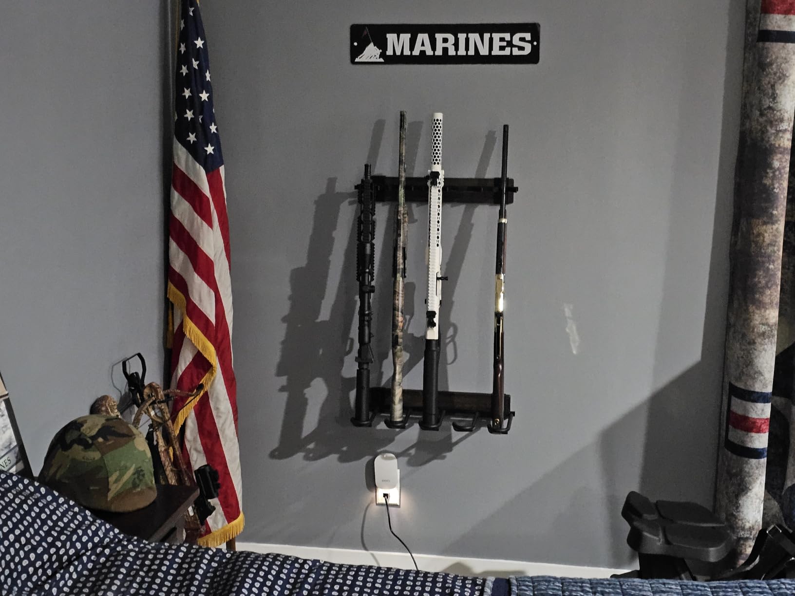 StoreYourBoard Indoor Vertical 5 Gun Rack for Wall, Rustic Wood | Wall Gun Rack, Vertical Rifle Rack, Shotguns and Rifles, Firearm Wall Mount, Holds 100 lb customer photo 1