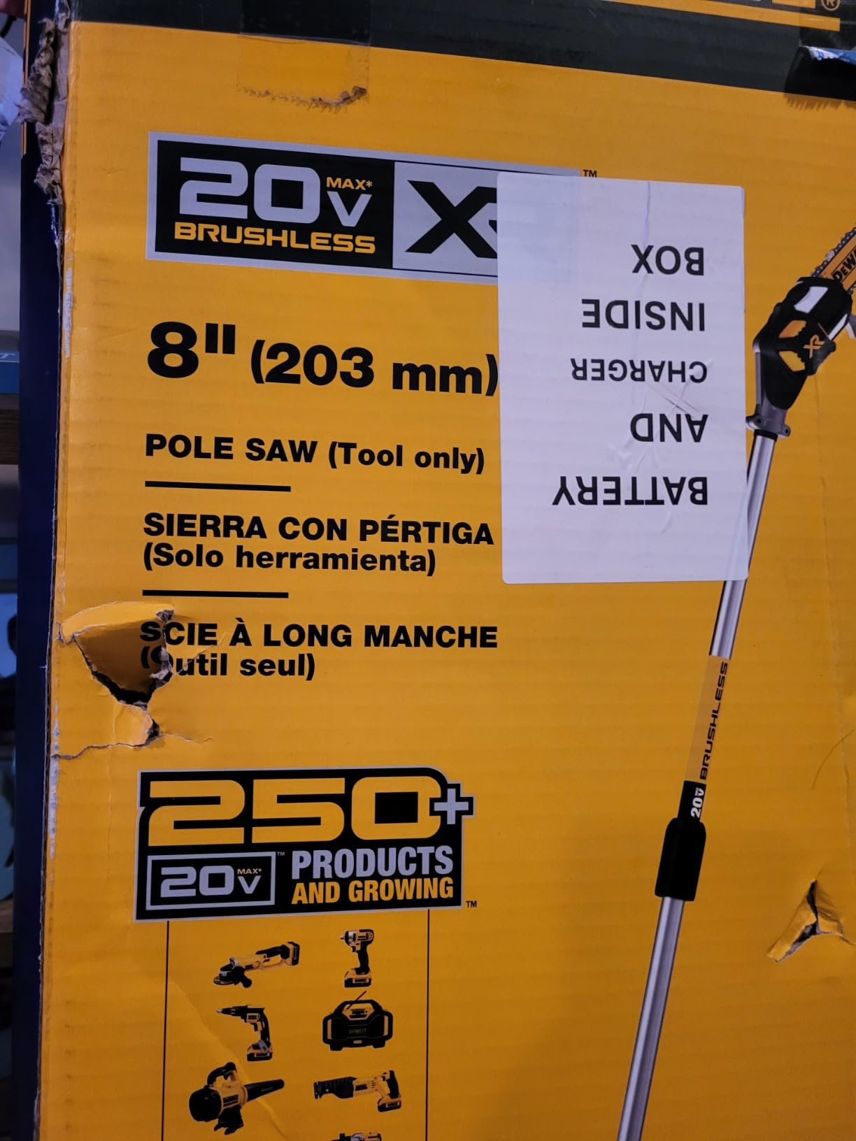 DeWalt DCPS620BDCB240C-BNDL 20V MAX XR Brushless Cordless Pole Saw and 20V MAX 4Ah Battery and Charger Starter Kit Bundle customer photo 2