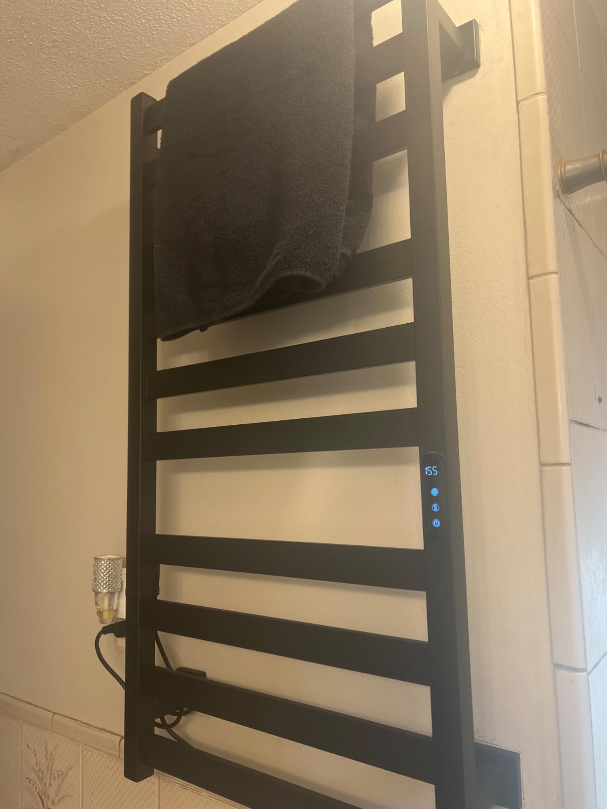 Towel Warmer 10 Bars, Stainless Steel Towel Warmer Rack | for Bathroom, Wall Mounted Towel Heater With Intelligent Touch Screen Timer, Hard Wired/Plug-In, Black customer photo 2