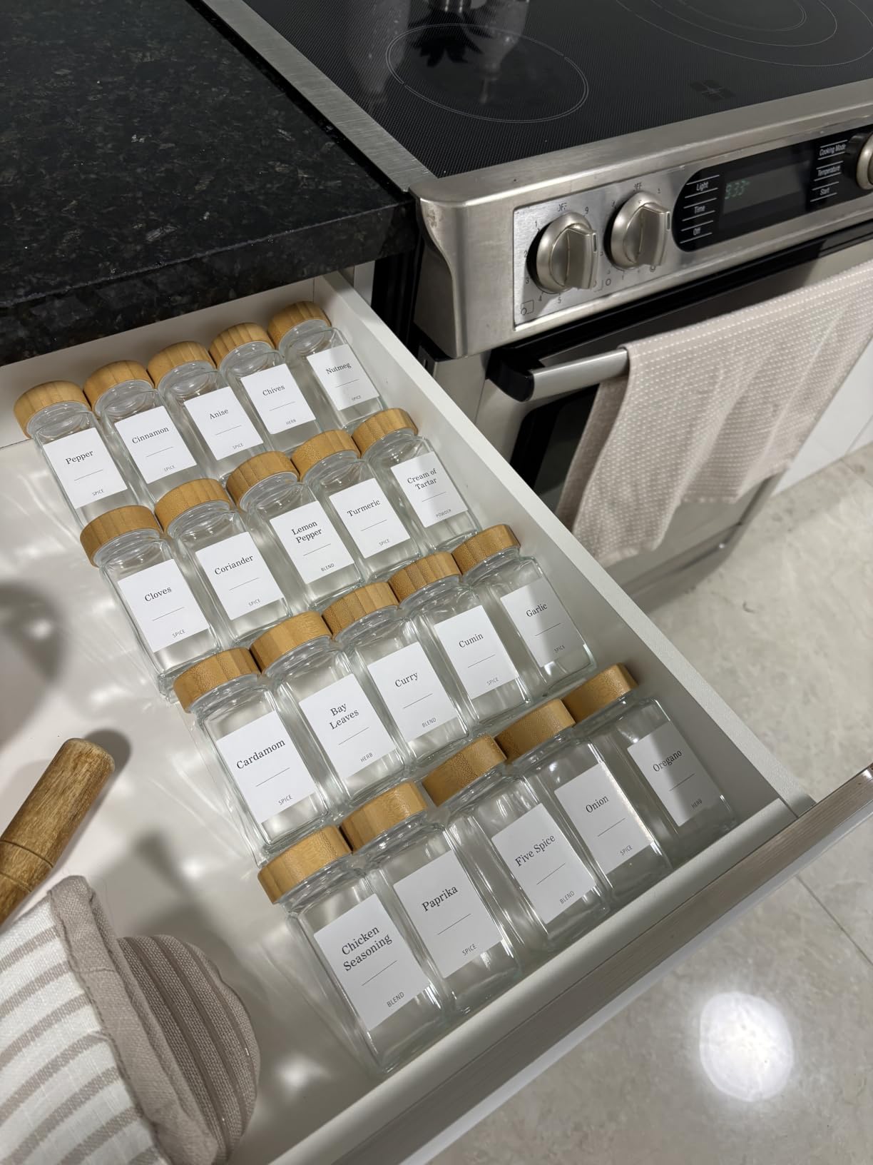 Suneerplay Spice Drawer Organizer 4 Tier, Acrylic Seasoning Organizer Rack customer photo 1