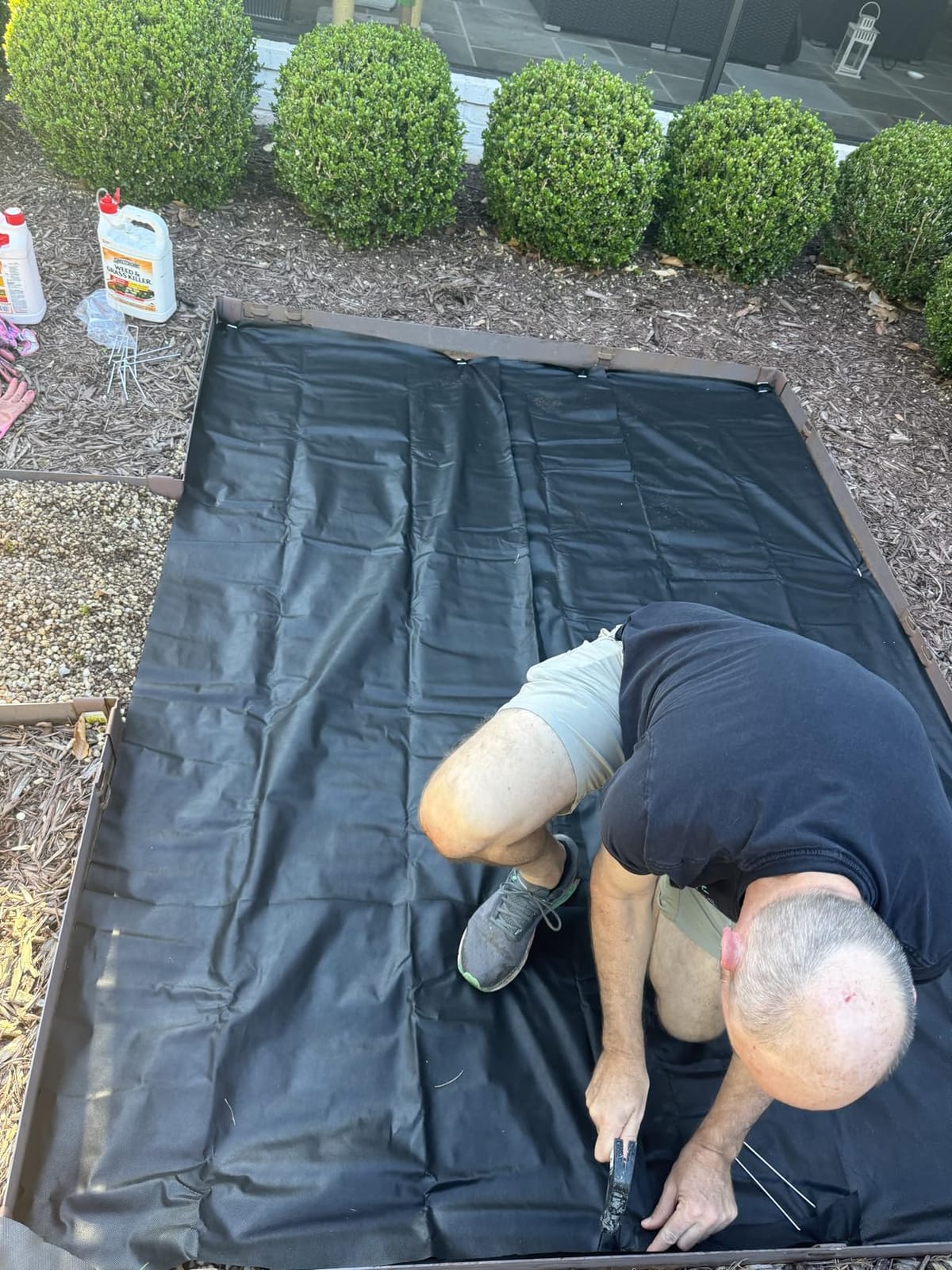HOOPLE 3ft x 30ft Heavy Duty Weed Barrier Landscape Fabric - Commercial Grade Non Woven Ground Cover for Weed Control, Garden, Driveway & Erosion Prevention - High Permeability & Easy to Cut customer photo 1
