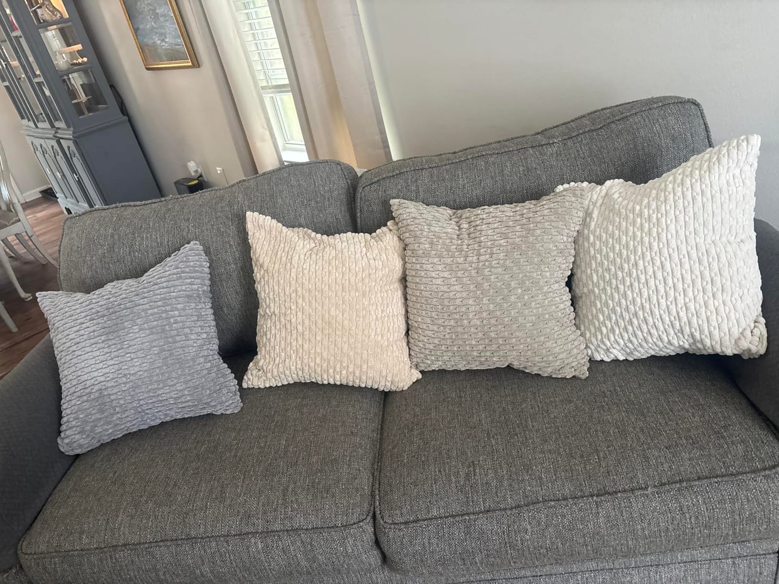 Set of 4 Neutral Decorative Throw Pillow Covers 18x18 Inch Corduroy Pillow Covers for Bed Couch Sofa Living Room Soft Square Cushion Cases customer photo 1