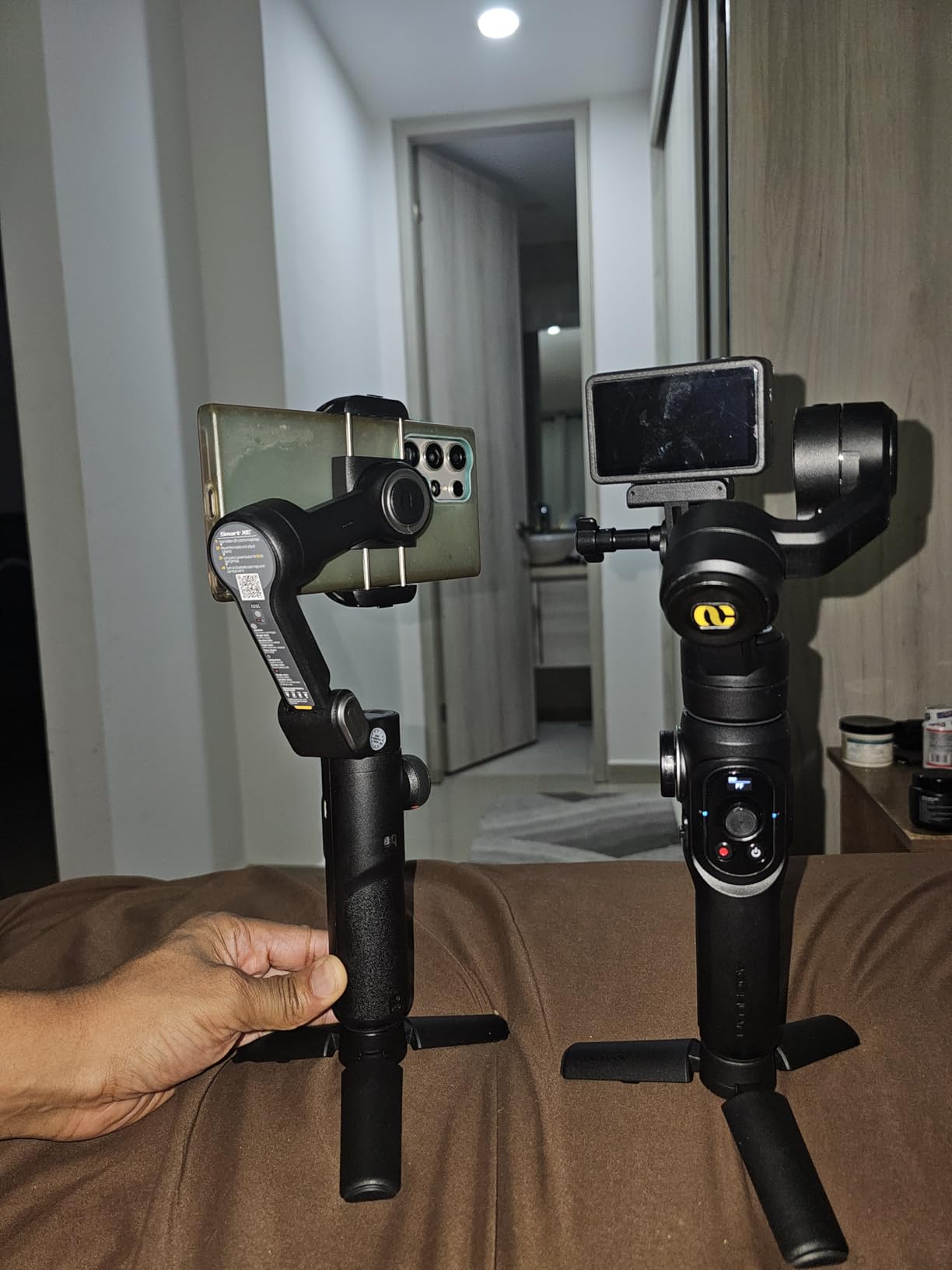 AOCHUAN Gimbal Stabilizer for Go Pro, Handheld Gimbal with 360 degree Rotation for Video Recording, 3-Axis Gimbal Stabilizer Compatible with Gopro Hero 12/11, Osmo Action, Insta360 ONE R, Sony RX0-Smart G1 customer photo 2