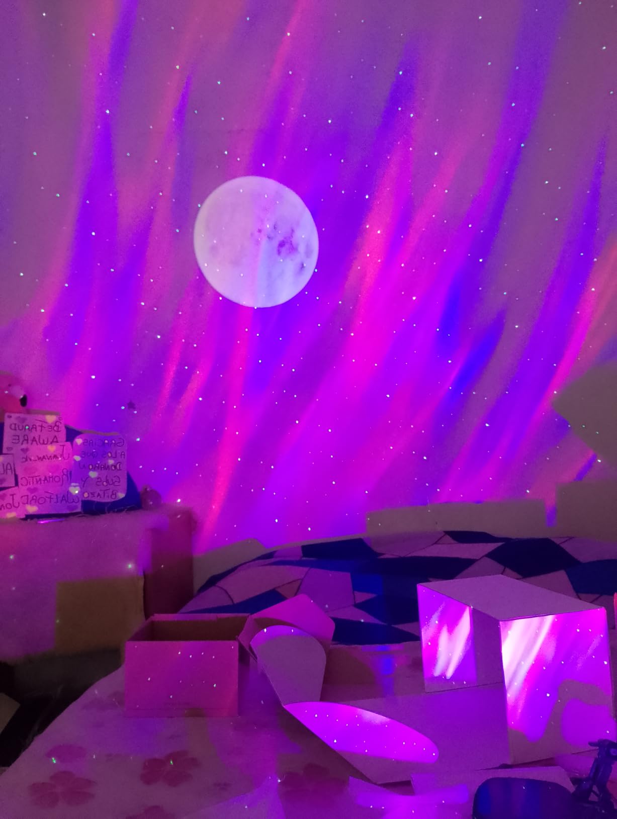 Galaxy Projector Gifts Night Light with 375 Effects, 15 Sounds, Bluetooth | Aurora Light, 15 Sleep Sounds, Adjustable Light Modes, Table Lamp, Speaker, Memory Function, Gift For All Ages customer photo 1