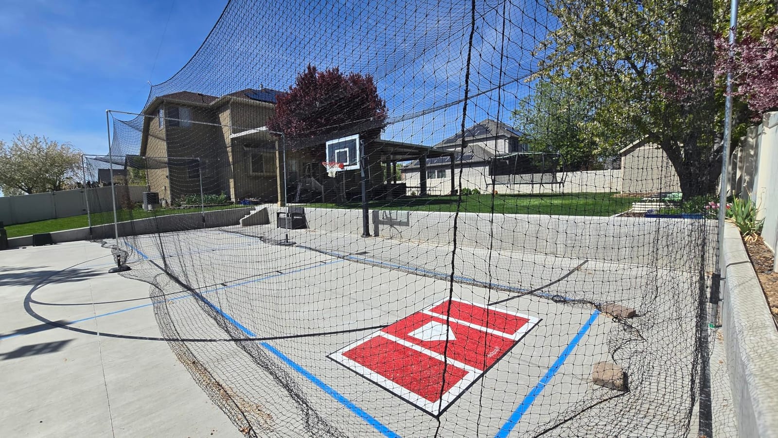 VEVOR Baseball Batting Cage,Professional Softball Baseball Batting Hitting Training Net,Heavy Duty Enclosed PE Practice Portable Pitching Cage Net&Carry Bag,for Backyard,Field,Indoor&Outdoor customer photo 1