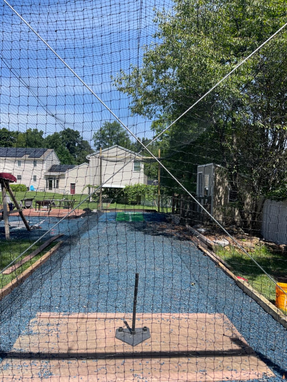 VEVOR Baseball Batting Cage,Professional Softball Baseball Batting Hitting Training Net,Heavy Duty Enclosed PE Practice Portable Pitching Cage Net&Carry Bag,for Backyard,Field,Indoor&Outdoor customer photo 2