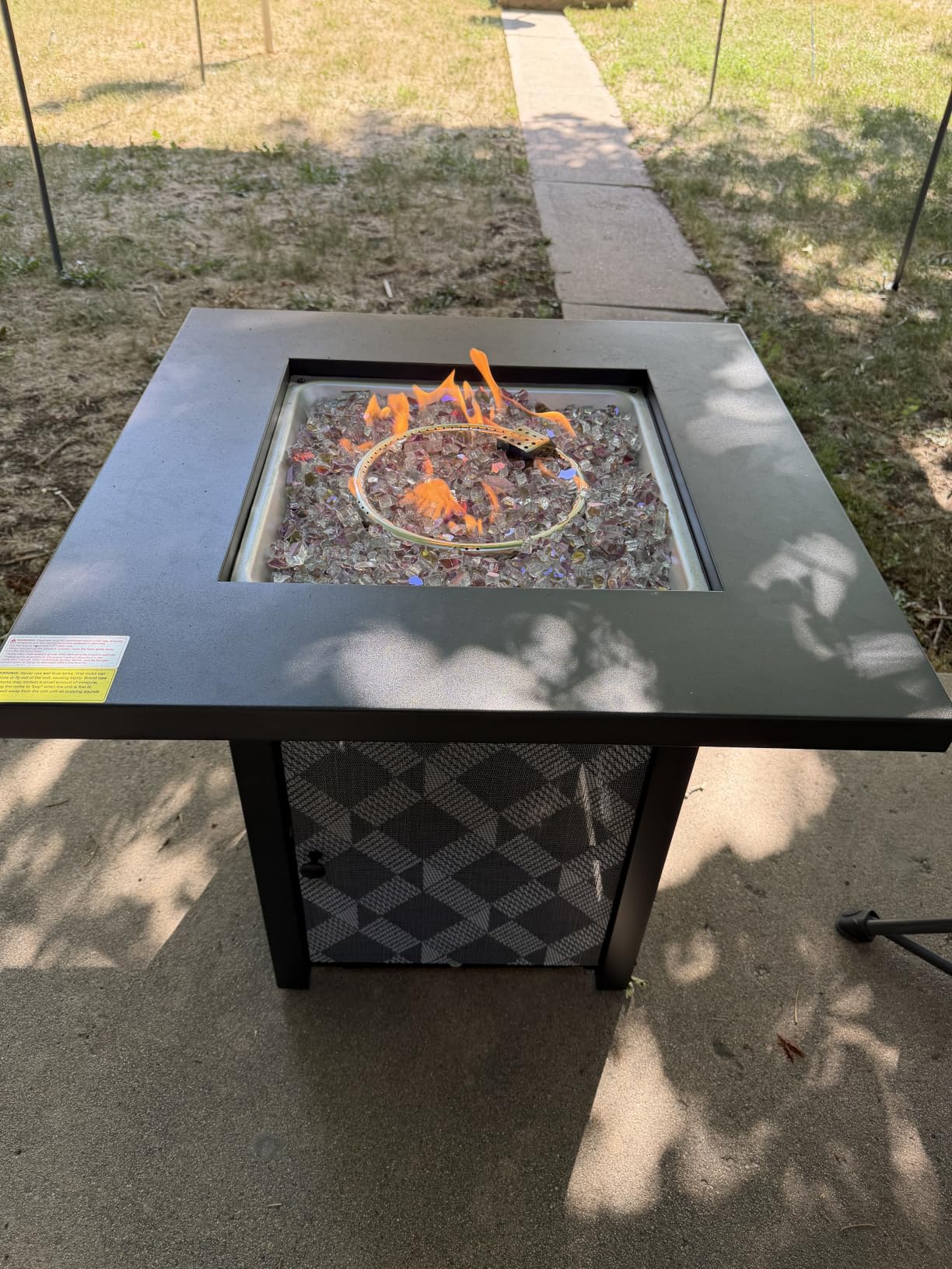 Ciays 42 Inch Gas Fire Pit Table, 60,000 BTU Propane Pits for Outside with Steel Lid and Lava Rock, 2 in 1 Firepit Table Gatherings Parties on Patio Deck Garden Backyard, Black customer photo 1