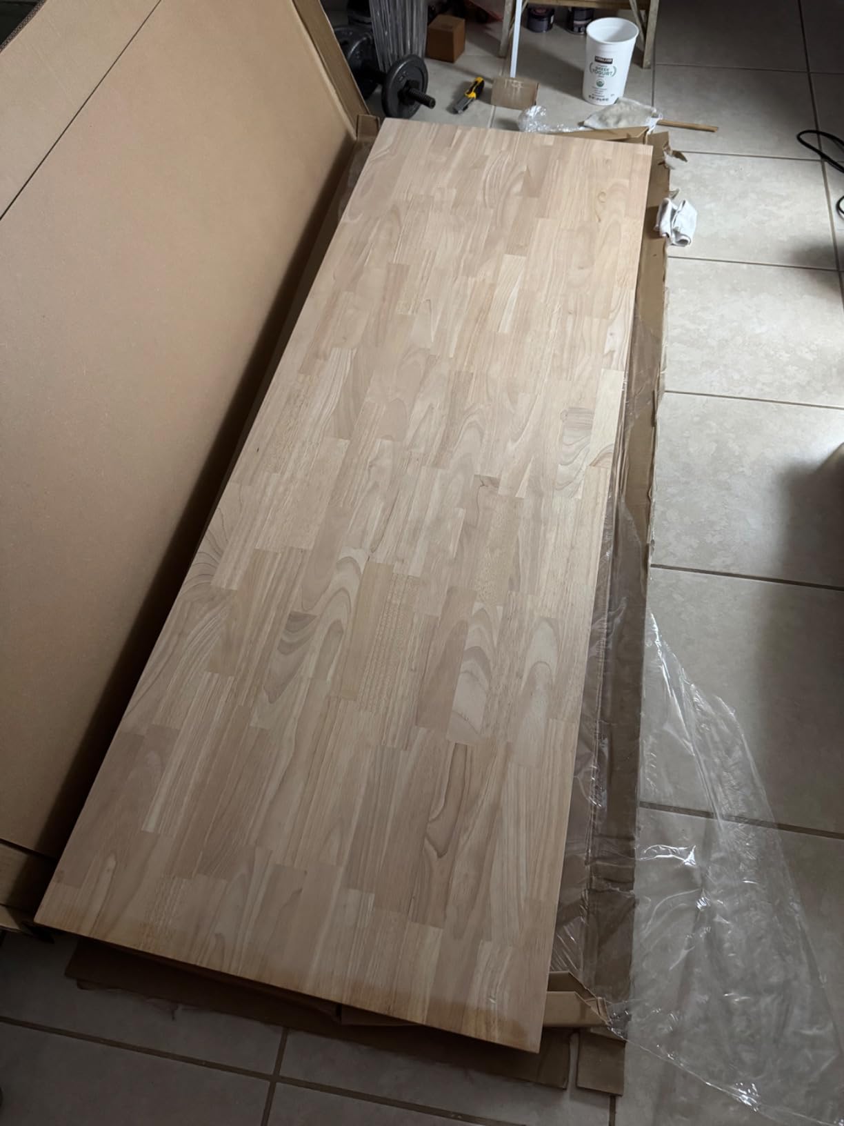 Bme Hevea Solid Wood Butcher Block Countertop, Wood Table Top, Butcher Block Desk Table Top for DIY Kitchen Island, Washer Dryer, or Workstation - Walnut - Finished - 60