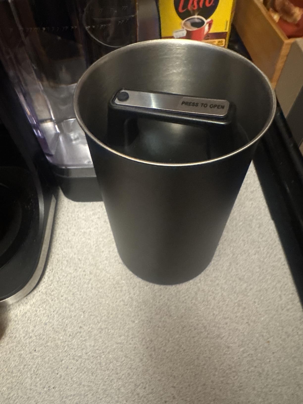 KIVY Vacuum Coffee Canister - Push Lid Preserves Coffee Aroma & Oil - Stainless Steel Airtight Coffee Canister - Container for Ground & Coffee Bean Storage - Coffee Storage Jar - Removes Excess Air customer photo 1