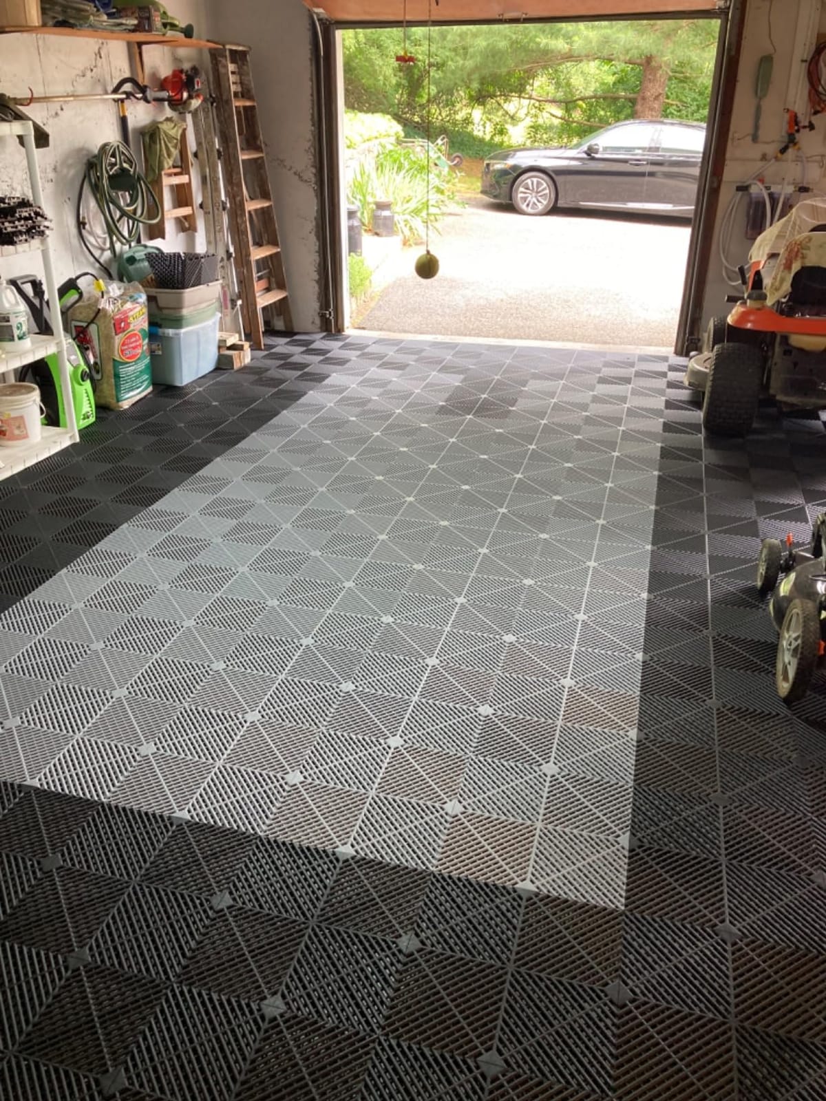SafeRacks Ribbed Interlocking Garage Floor Tiles - Vented, Self-Draining, Non-Slip Flooring, Modular, Virgin Polypropylene, Ideal for Garages, Patios, Basements, Decks - Black - 82.56 sq ft - 48 Pack customer photo 2