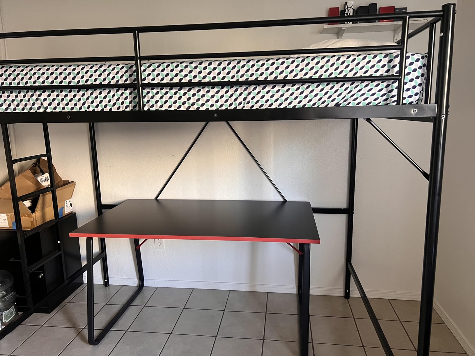 VINGLI Loft Bed Full Size with Flat Rungs for Adults, Kids and Young Teens, No Box Spring Required, Heavy Duty Metal Slat Support, Black customer photo 1