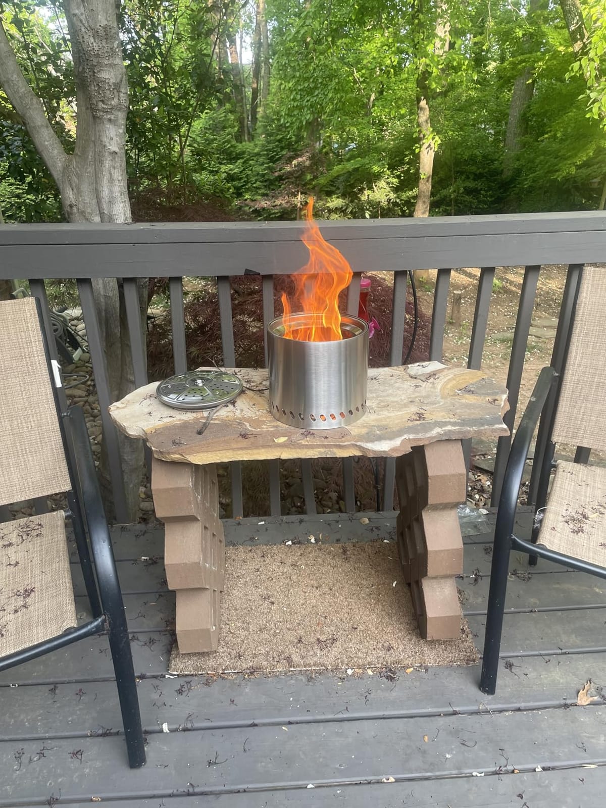 Smokeless Fire Pit, Portable Firepit Outdoor, 27 Inch Stainless Steel customer photo 1