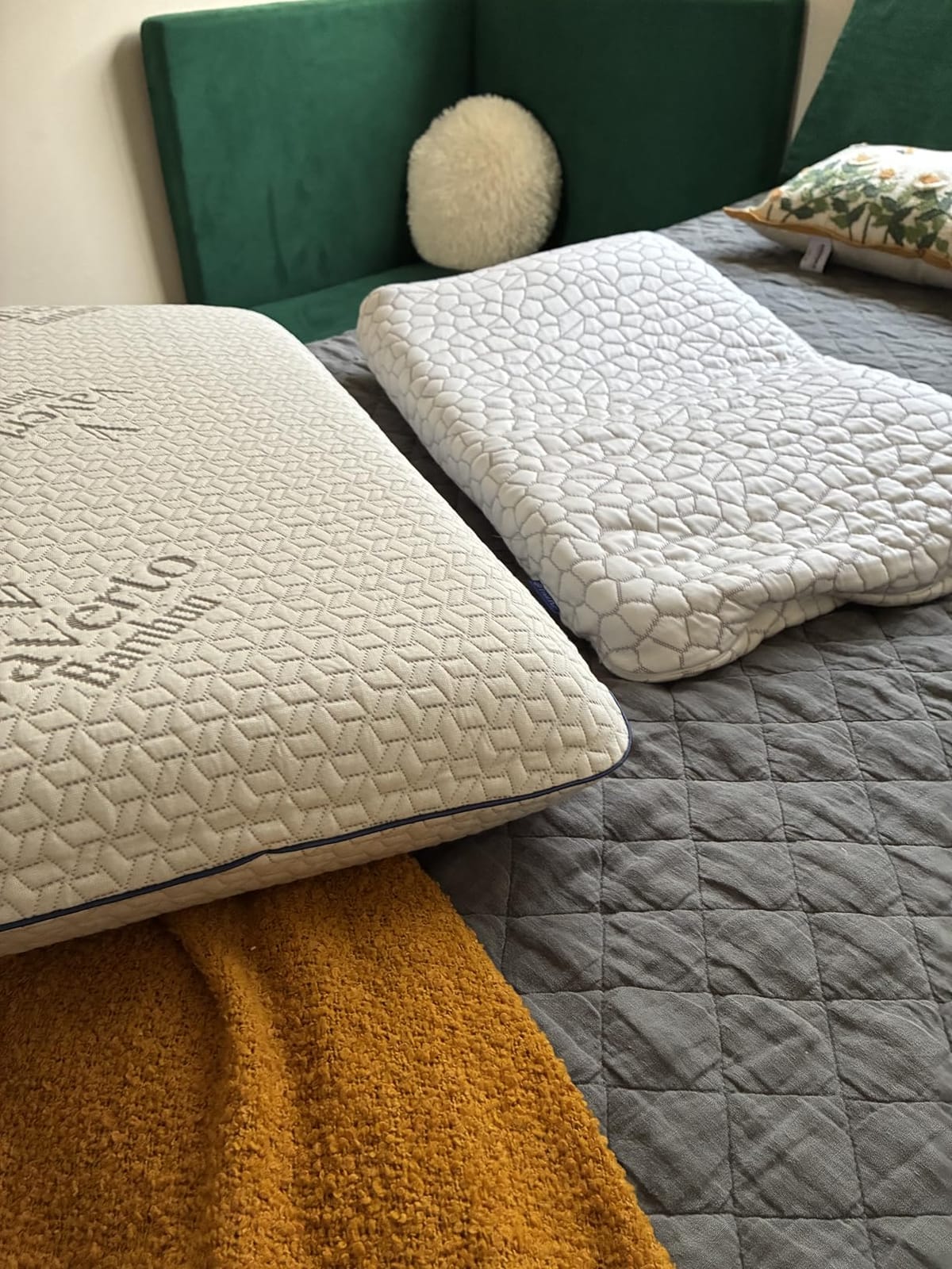 CushZone Memory Foam Pillow, Bed Pillow Neck Pillow for Sleeping | Machine Washable Cover, Designed for Side, Back and Stomach Sleepers, Comfortable Sleep Support (Standard Size, 1 Pack) customer photo 2