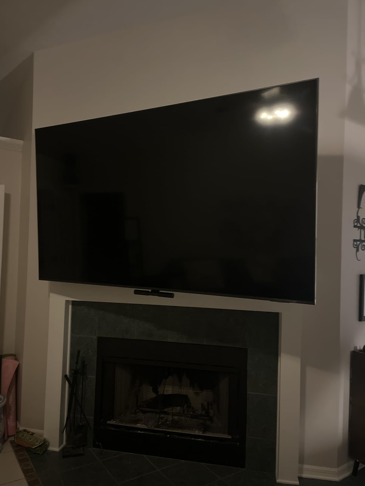 Mount-It! Fireplace Mantel TV Wall Mount, Above Fireplace Height Adjustable TV Mount, Pull Down Mantle Mount with Spring Assist, 65-85 inches, VESA 100x100 to 800x500, max 110 lb Weight customer photo 1