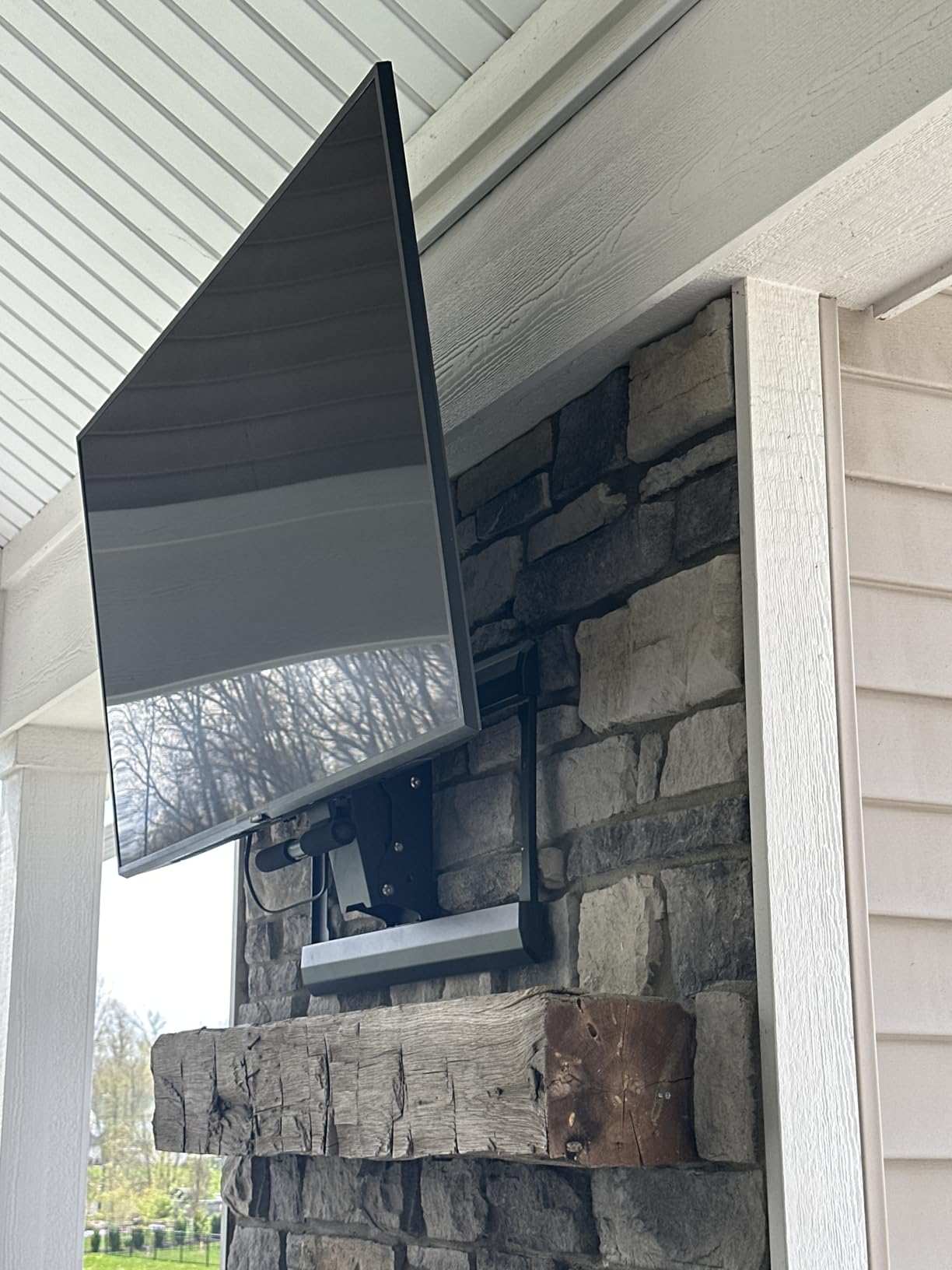 Mount-It! Fireplace Mantel TV Wall Mount, Above Fireplace Height Adjustable TV Mount, Pull Down Mantle Mount with Spring Assist, 65-85 inches, VESA 100x100 to 800x500, max 110 lb Weight customer photo 2