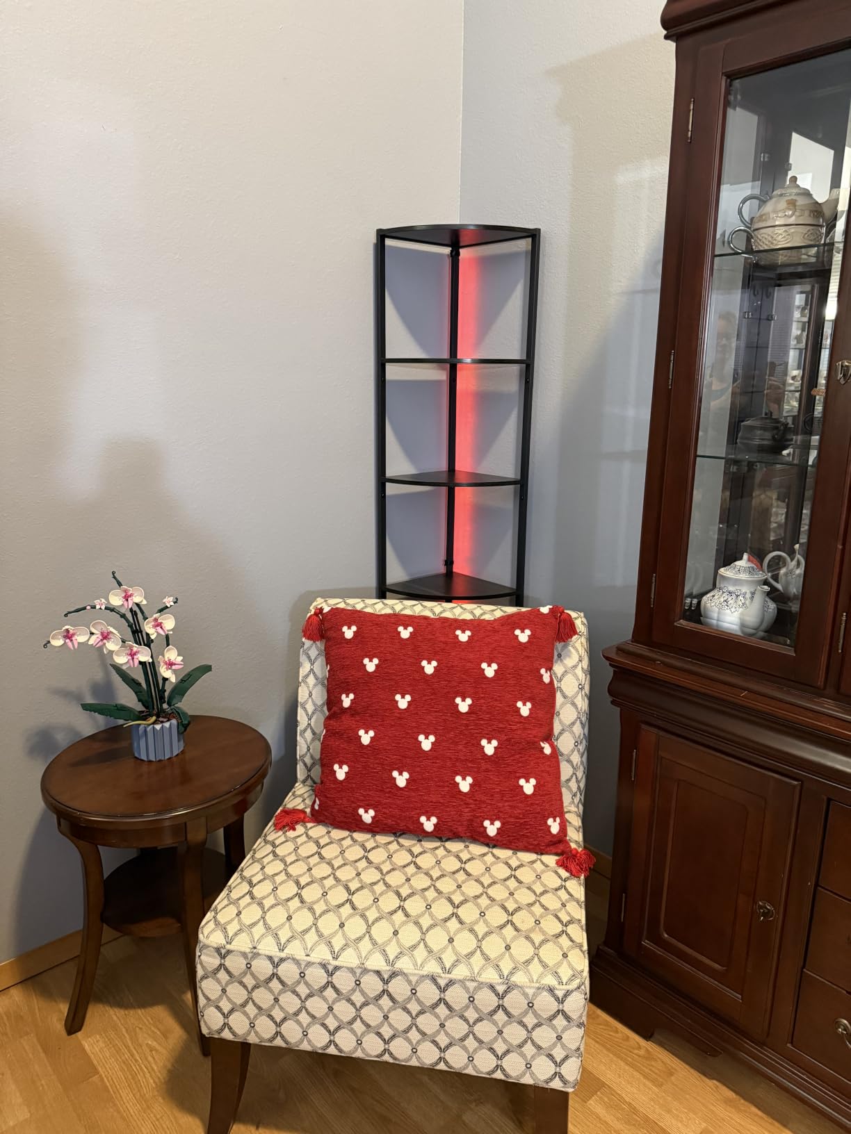 Furnulem 6 Tier Corner Shelf with LED Light, 67.5