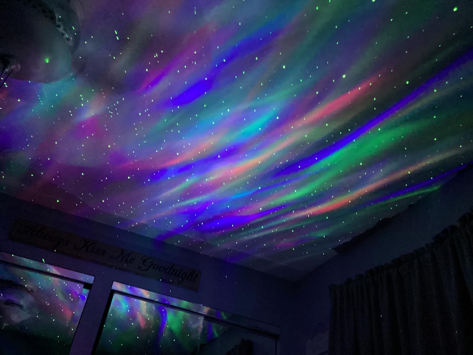 One Fire Northern Lights Projector 7-15 Year Old Boy Birthday Gifts for Him Galaxy Projector for Bedroom, 300+Colors Modes Aurora Light,15White Noise Sound Machine & Bluetooth Star Projector Lights customer photo 2