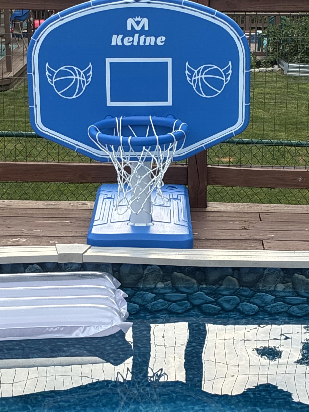 Pool Basketball Hoop Poolside, Large Pool Summer Water Basketball Hoop Game Toys with Lengthen Sturdy Base for Kids Boys Girls, Swimming Pool Basketball Hoop with 2 Balls and Pump customer photo 1