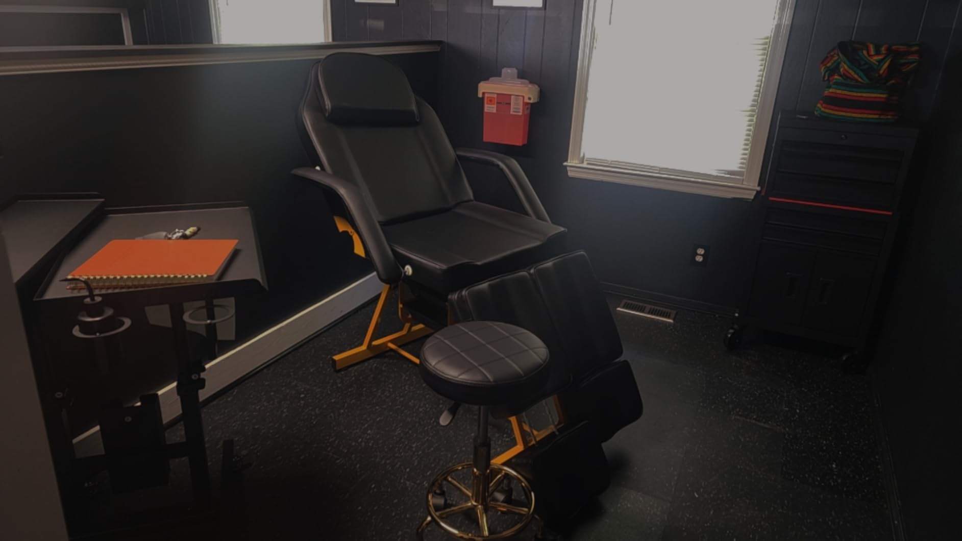 POARMEEY Rolling Tattoo Workstation Cart with Double Adjustable Trays | Tattoo Salon Tray with Wheels for Studio, Large Heavy Tattoo Station, Tattoo & Beauty Use, Phone Holder Included customer photo 1