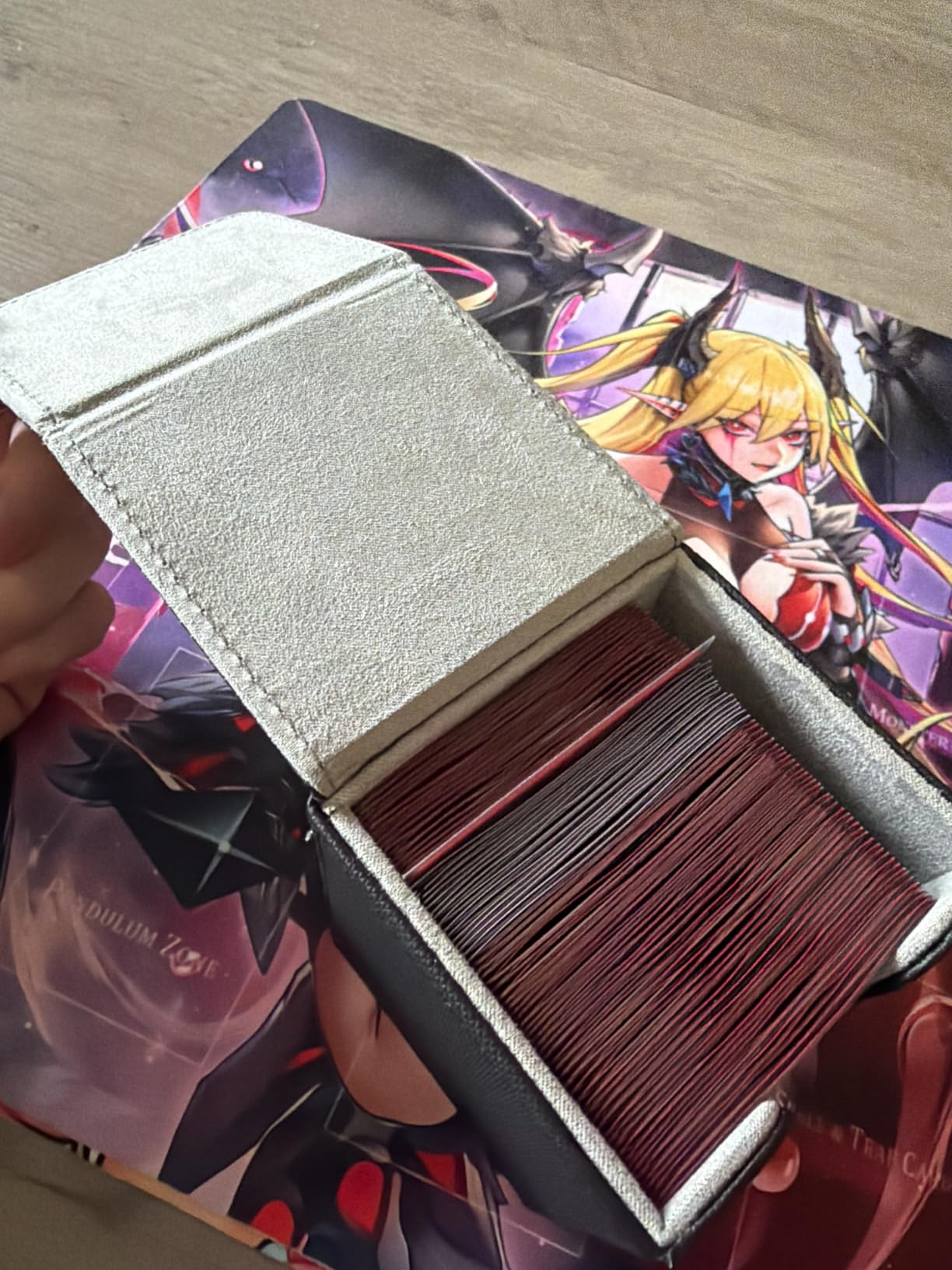 Mlikero Card Deck Case for Trading Cards 1800+, Trading Card Storage Box Fits Toploader and Magnetic Card Holder, Leather Magnetic Closure Deck Box Fit for MTG, TCG customer photo 1