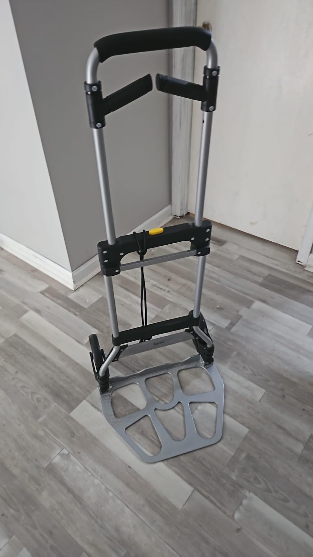 Teprovo Folding Hand Truck Dolly Cart, 340LB Capacity Portable Aluminum Dolly Cart with Telescoping Handle and 7 Inch Rubber Wheels for Moving, Shopping, Travel, Office Use customer photo 2