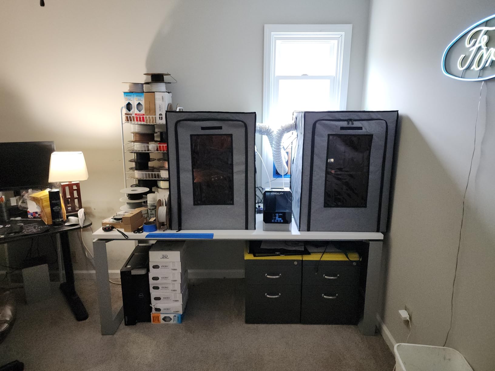 Multifunctional 3D Printer Enclosure Ventilation Eliminate Odors Tent Cover | Adjustable vent Compatible with Anycubic Photon Mono 4, Elegoo Saturn / Mars 3/4 & Creality Halot Series Resin 3D Printer customer photo 2