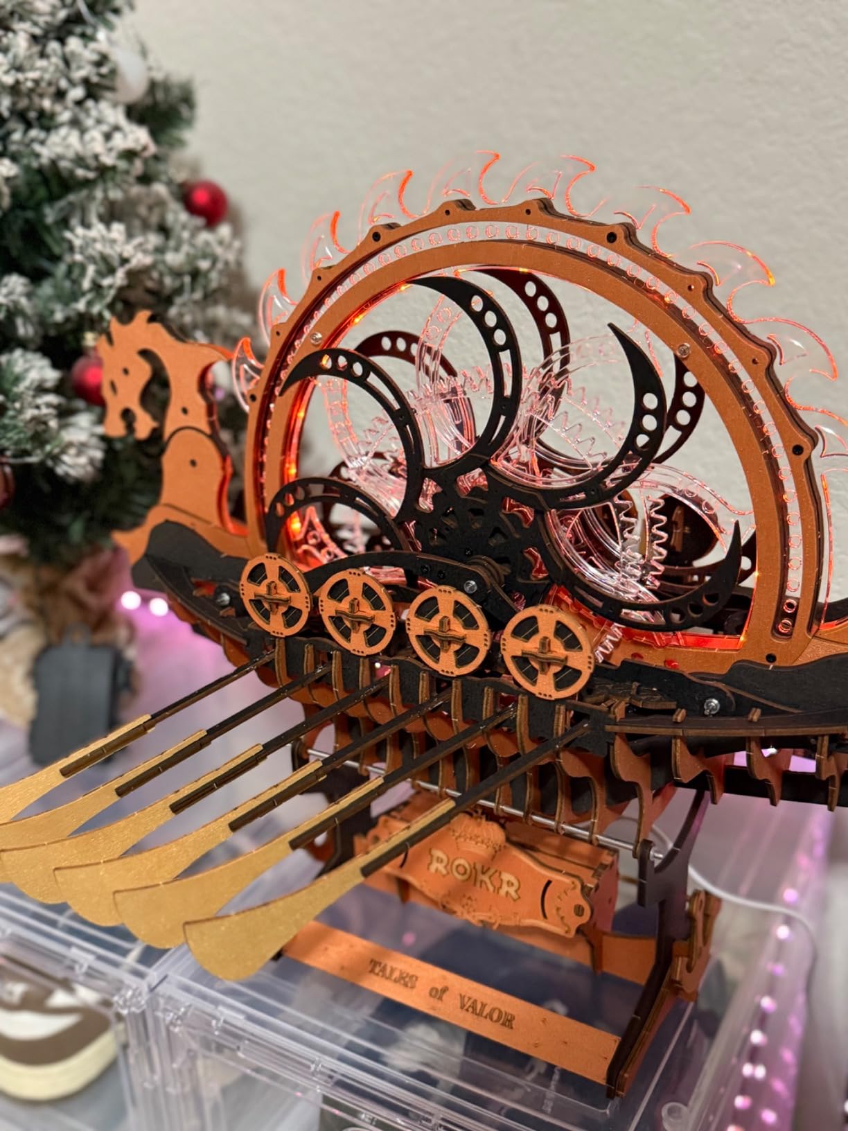 ROBOTIME LK802 Viking Dragon Ship Mechanical Wooden Puzzles, 229 Pieces 3D Puzzles for Adults customer photo 2