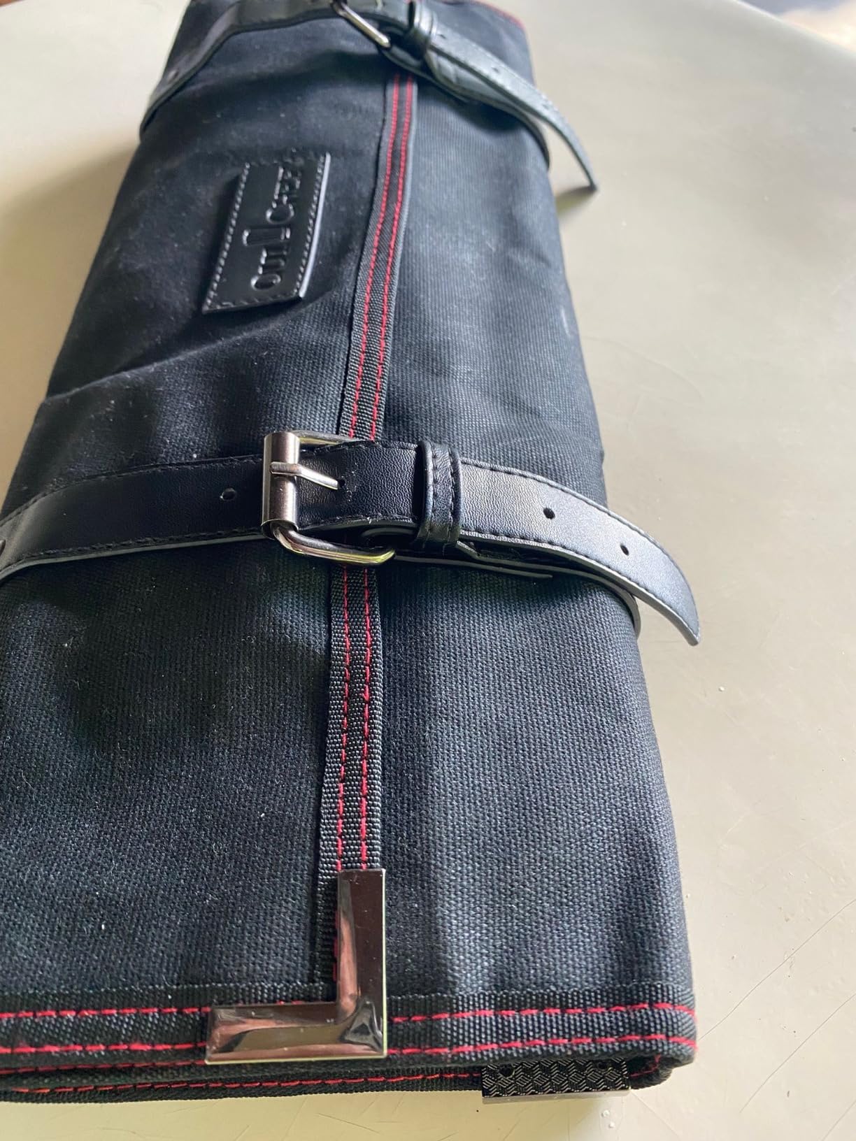 OuiChef Chef Knife Bag for 10 Knives & Utensils - Waxed Canvas & Vegan Leather - Travel Knife Case with Straps - Professional Chef Roll Bag customer photo 2