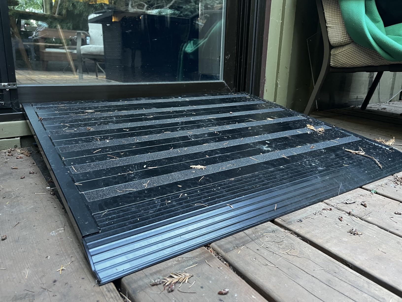 Adjustable Threshold Ramp for Doorways, 30 x 36 in, 2.6-7.3 in | Aluminum Frame, Swivel Feet, Heightening Screws, 1100 lb Capacity, Non-Slip Surface, for Wheelchairs, Scooters, and Carts customer photo 2