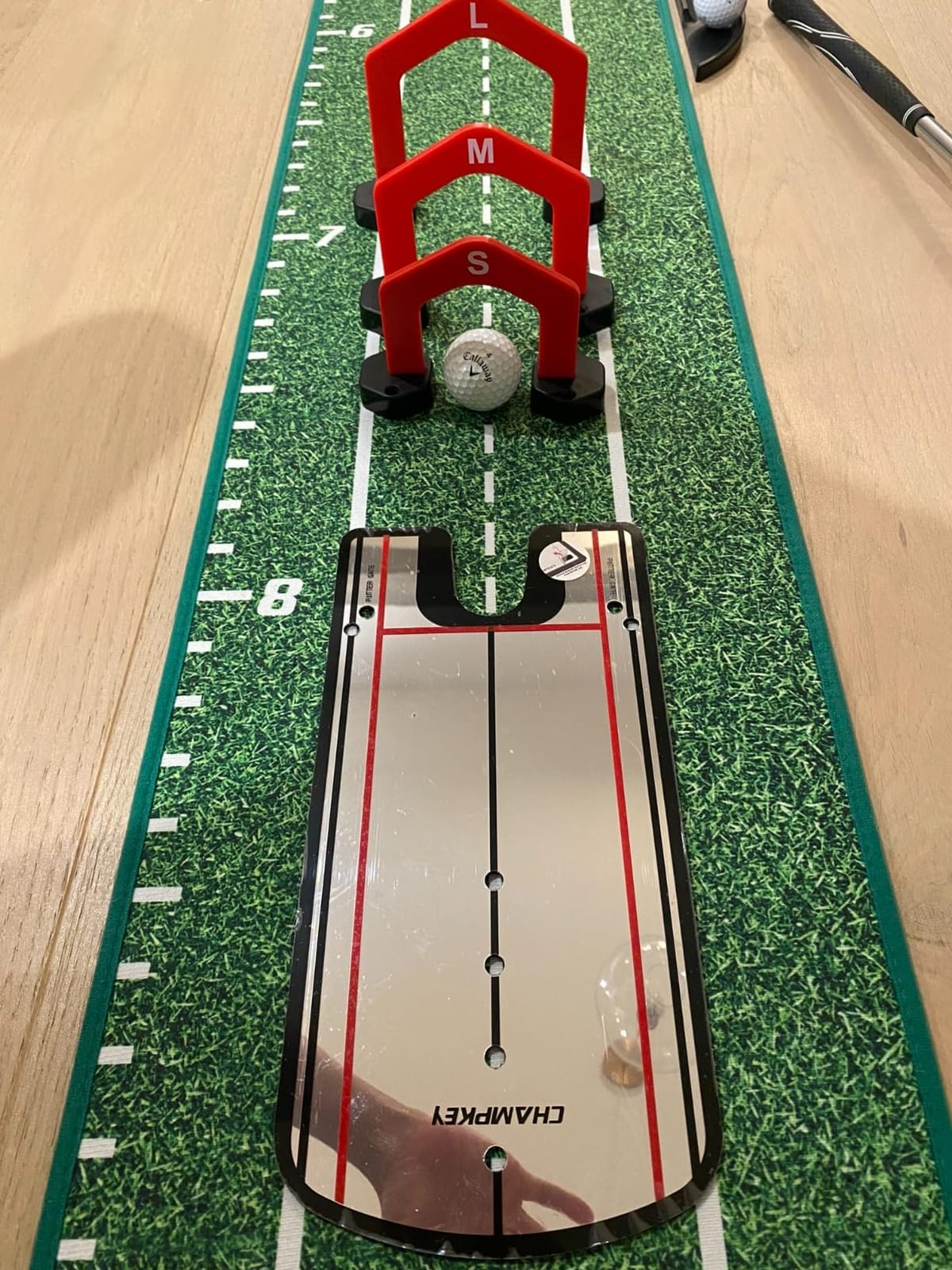 CHAMPKEY Professional Hazard Golf Putting Green Come with Golf Putting Gates and Putting Mirror - Progressive Slope Tech and Noise Reduction Tech Golf Putting Mat customer photo 2