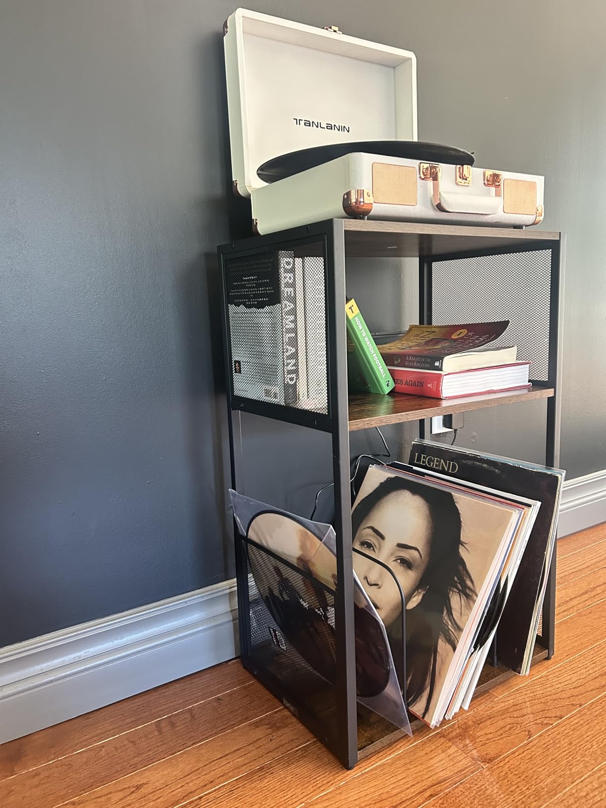 VASAGLE Record Player Stand, 3-Tier Side Table, Vinyl Record Storage up to 100 Albums, End Table for Living Room, Bedroom, Rustic Brown ULET275K01 customer photo 1