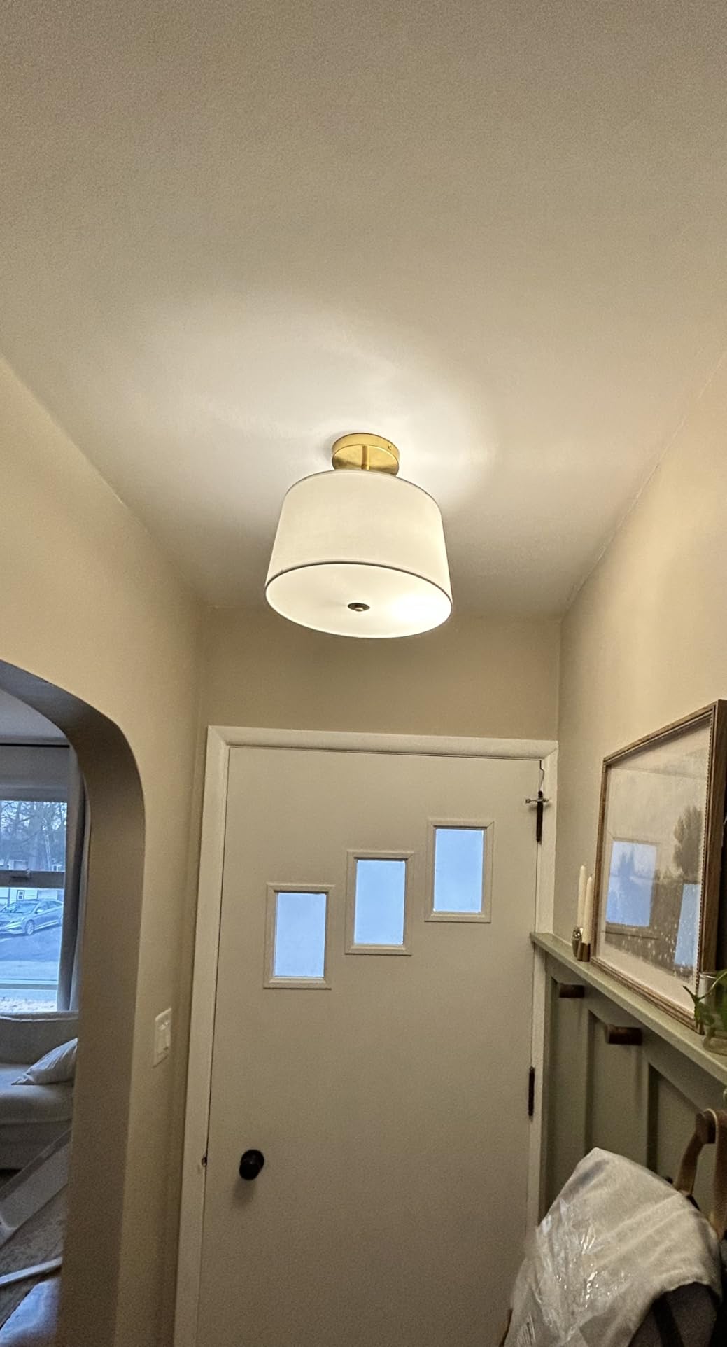 CALOKES Semi Flush Mount Ceiling Light, 11.8