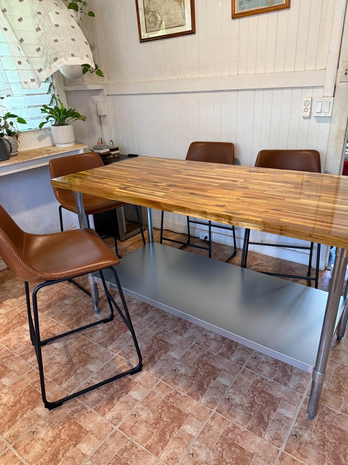 Howizz Acacia Butcher Block Countertop 72 x 36 x 1.5 Inches, Unfinished Solid Wood Table Top for DIY Desk Top, Workbench Top, Kitchen Countertop customer photo 1