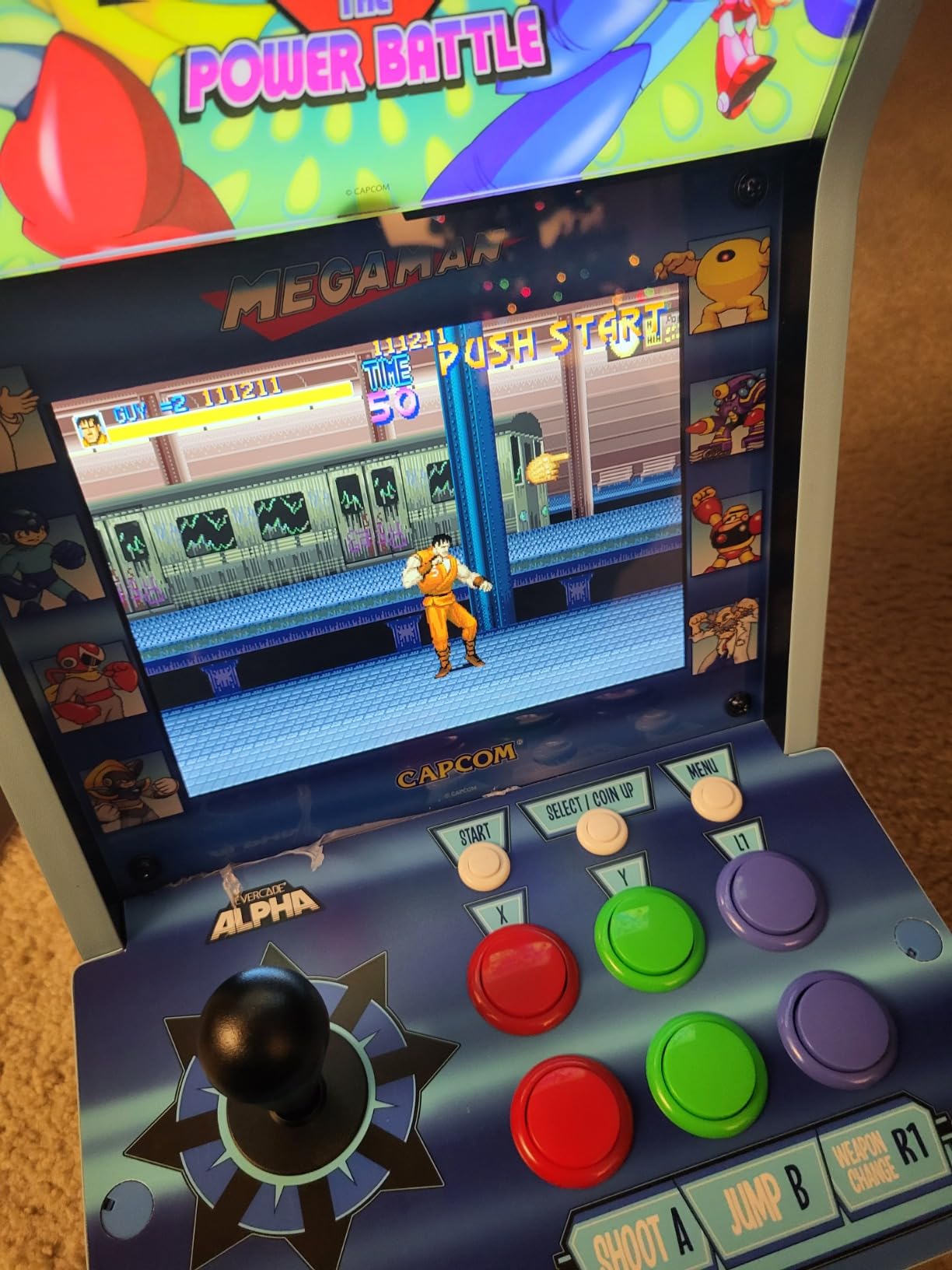 Evercade Alpha Street Fighter Bartop Arcade - Pre-assembled unit with Competition-Grade Arcade Controls + 8