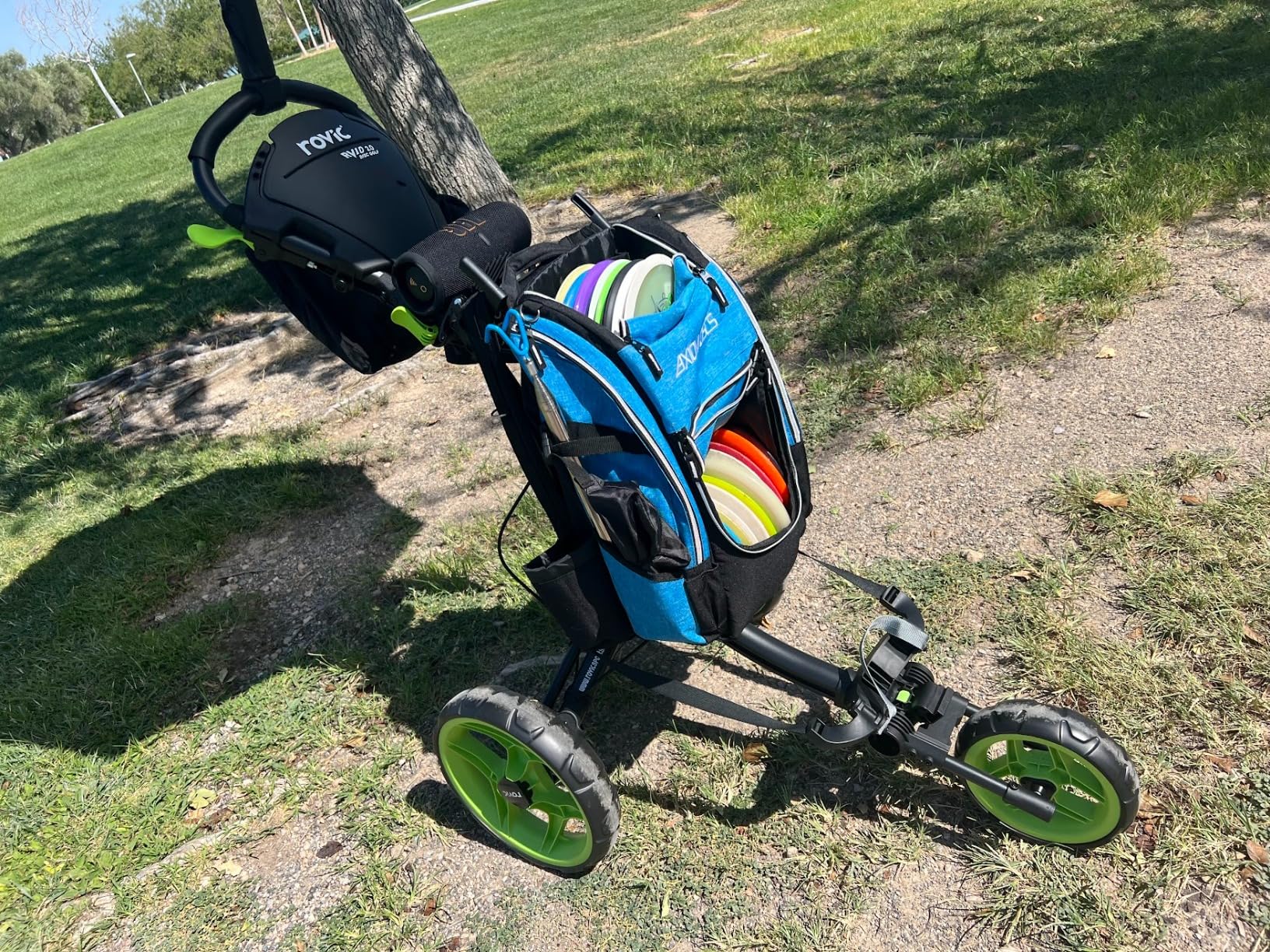 Rovic RV1D 2.0 Disc Golf Push Cart | 3-Wheel| Fits All Disc Golf Backpacks customer photo 1