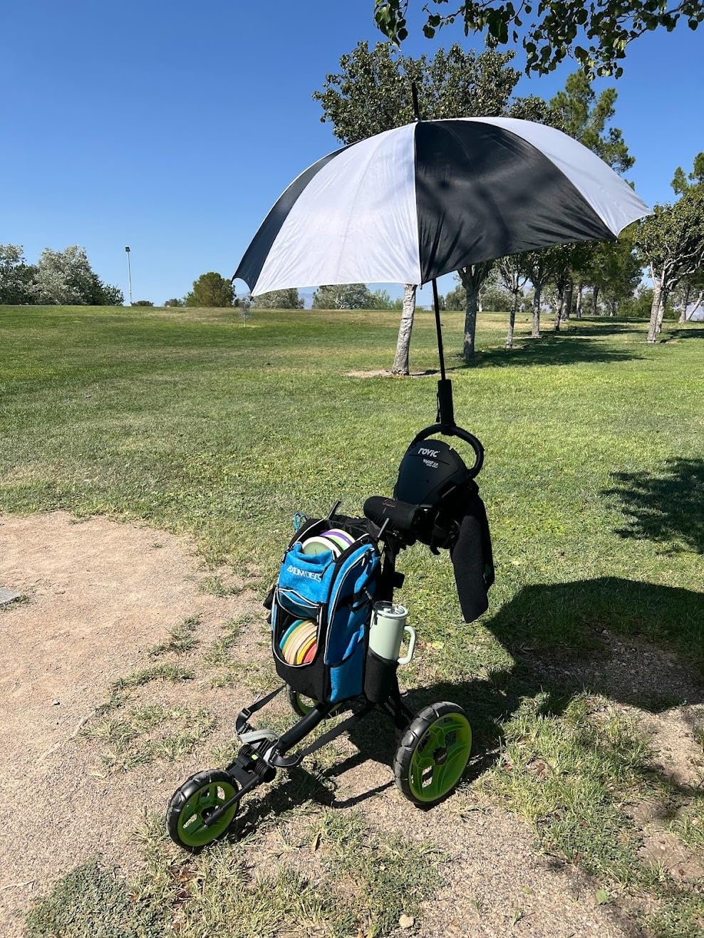Rovic RV1D 2.0 Disc Golf Push Cart | 3-Wheel| Fits All Disc Golf Backpacks customer photo 2