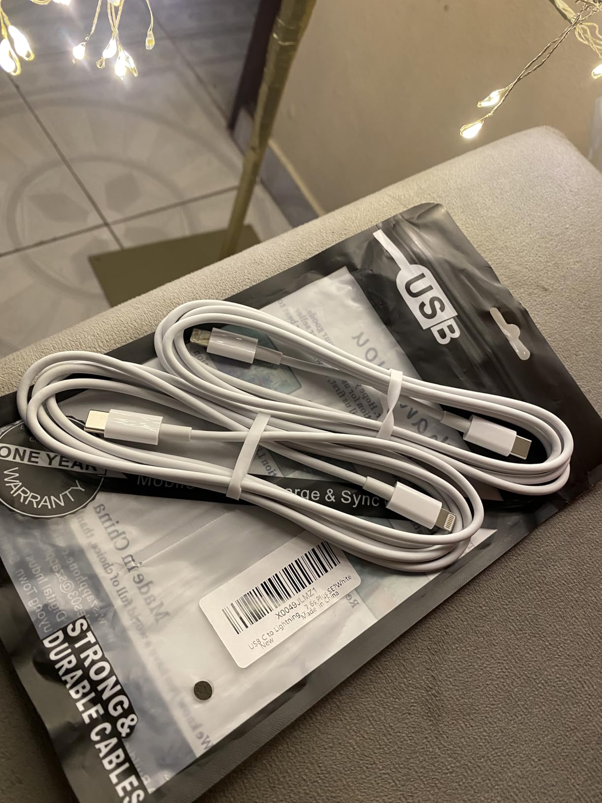 APFEN USB C to Lightning Cable 2Pack 6FT MFi Certified, White customer photo 2