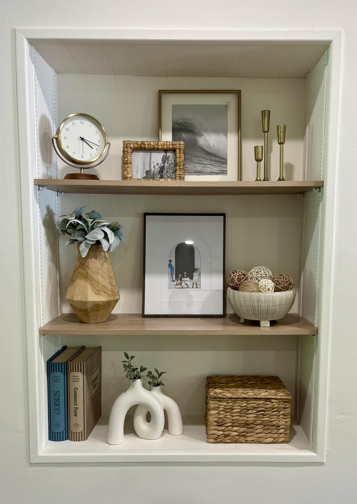 Ceramic Vase Set of 3 with Handle, Neutral Rustic Vases Home Decor Farmhouse Decorative Vase Whitewashed Pottery Decor Modern for Table Mantel Entryway Bookshelf Living Room Kitchen Bedroom - White customer photo 2
