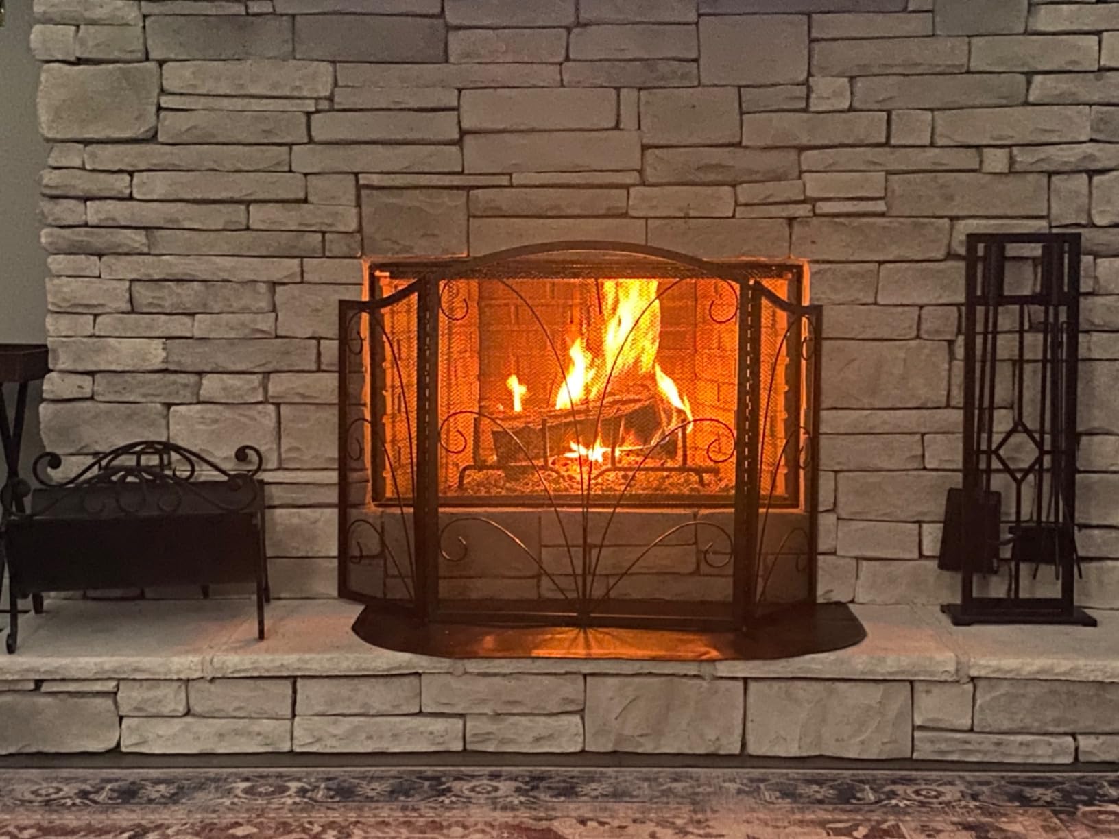 INNO STAGE Fireplace Rugs Blanket Fire Resistant 24 X 42 X 0.04 Inch | D Shape, Fire-proof Hearth Mat Carpet, Protector in Front of Stove, Decks, Indoor, Outdoor, Fire Pit, Grill&Floor customer photo 1