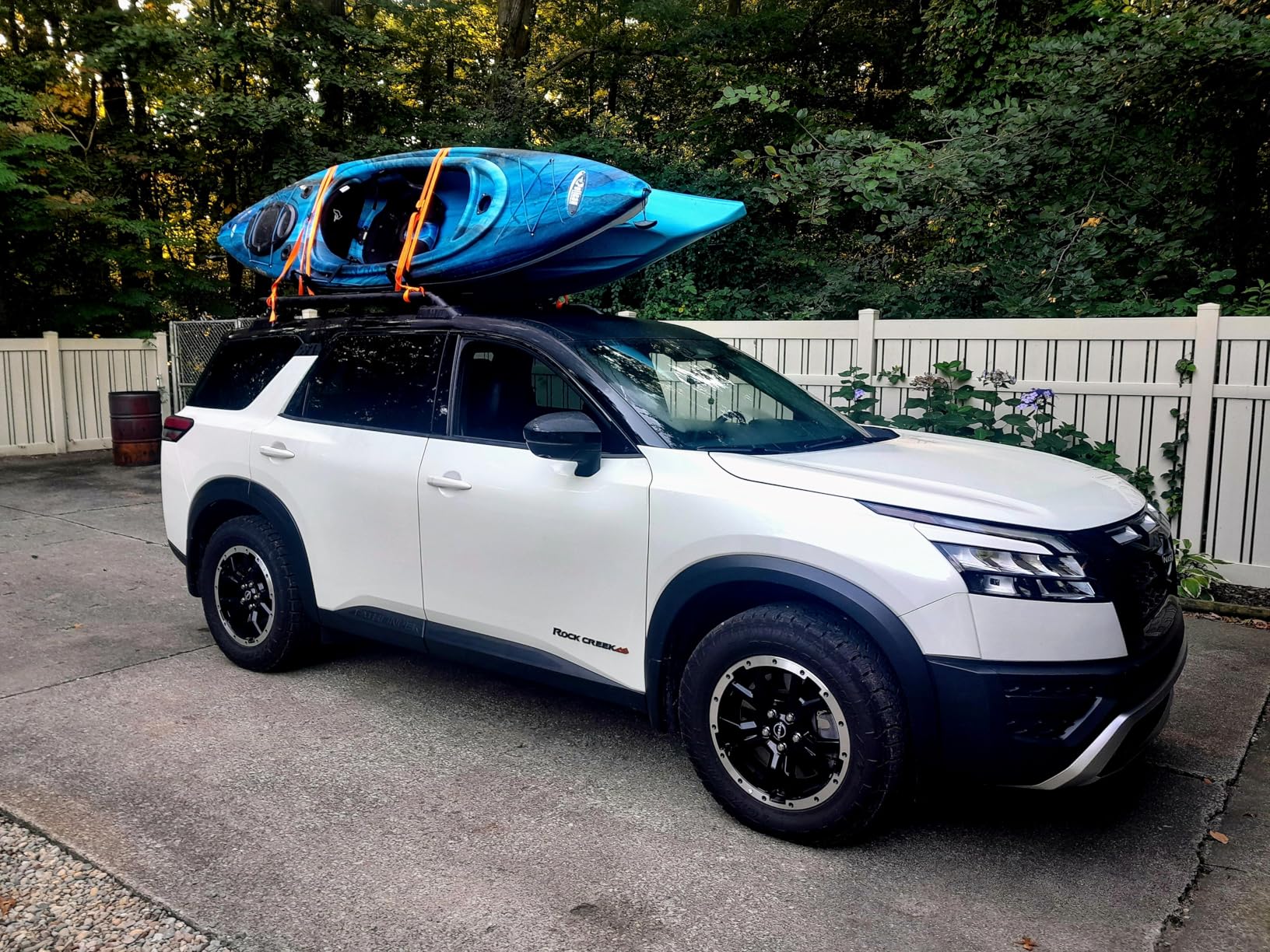 Kayak Roof Rack 2 Pairs Heavy Duty J-Bar Carrier Holder for Canoe, SUV, Cars, Truck, Surf Ski, Tie-Mount on Car Roof Top Crossbar for Trip - Includes 8 Pcs Ratchet, Set of 4 customer photo 1